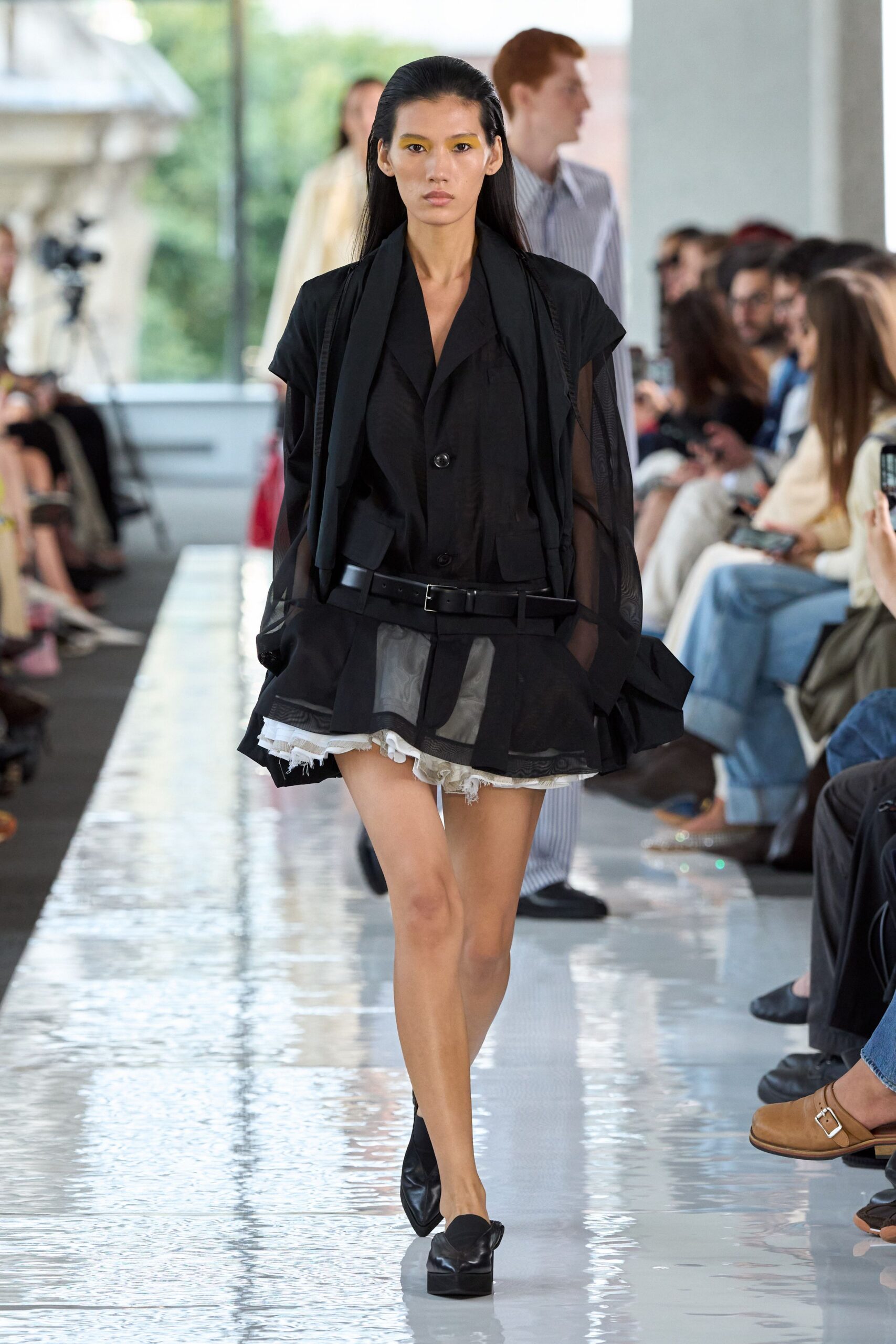black mini dress with jacket