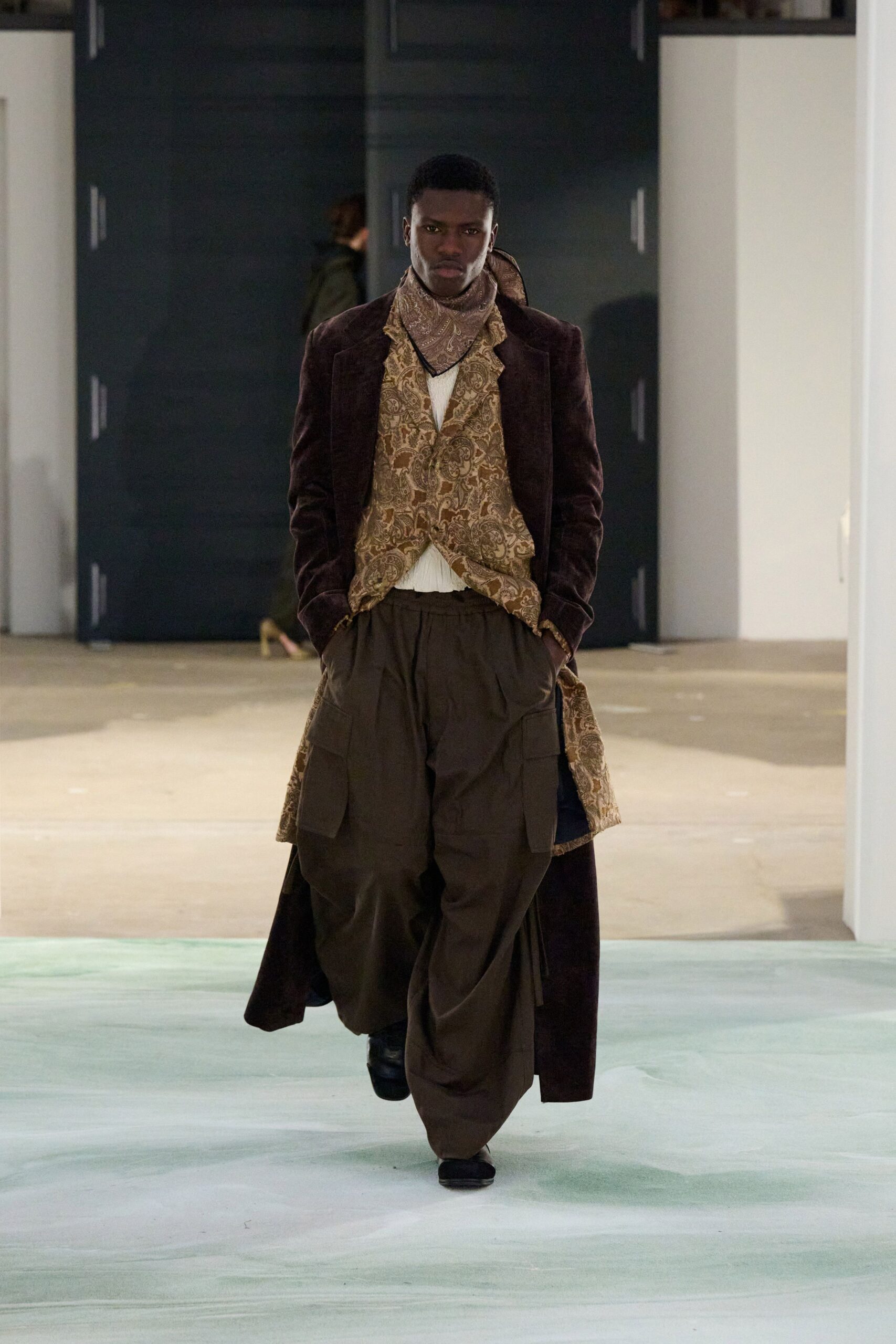 brown velvet coat with gold vest