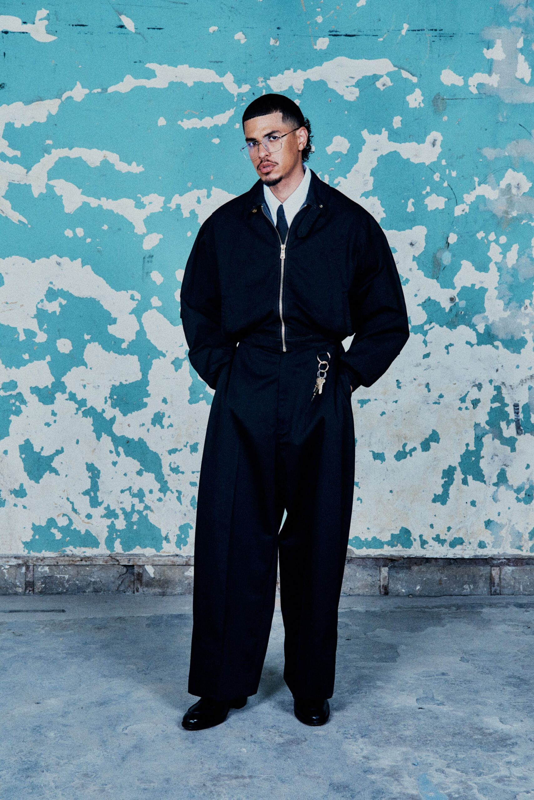 black relaxed jacket and pants