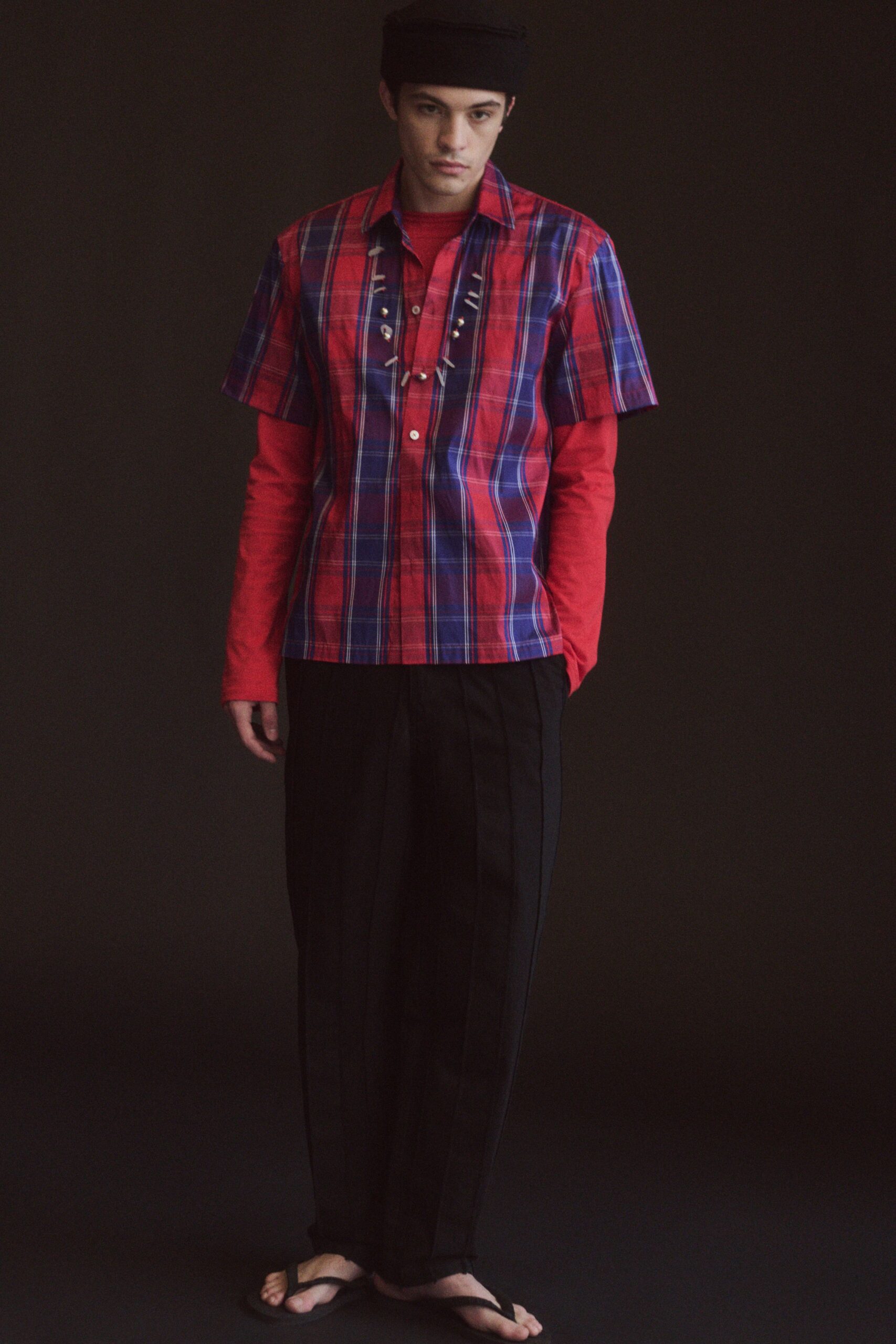 plaid shirt with relaxed pants