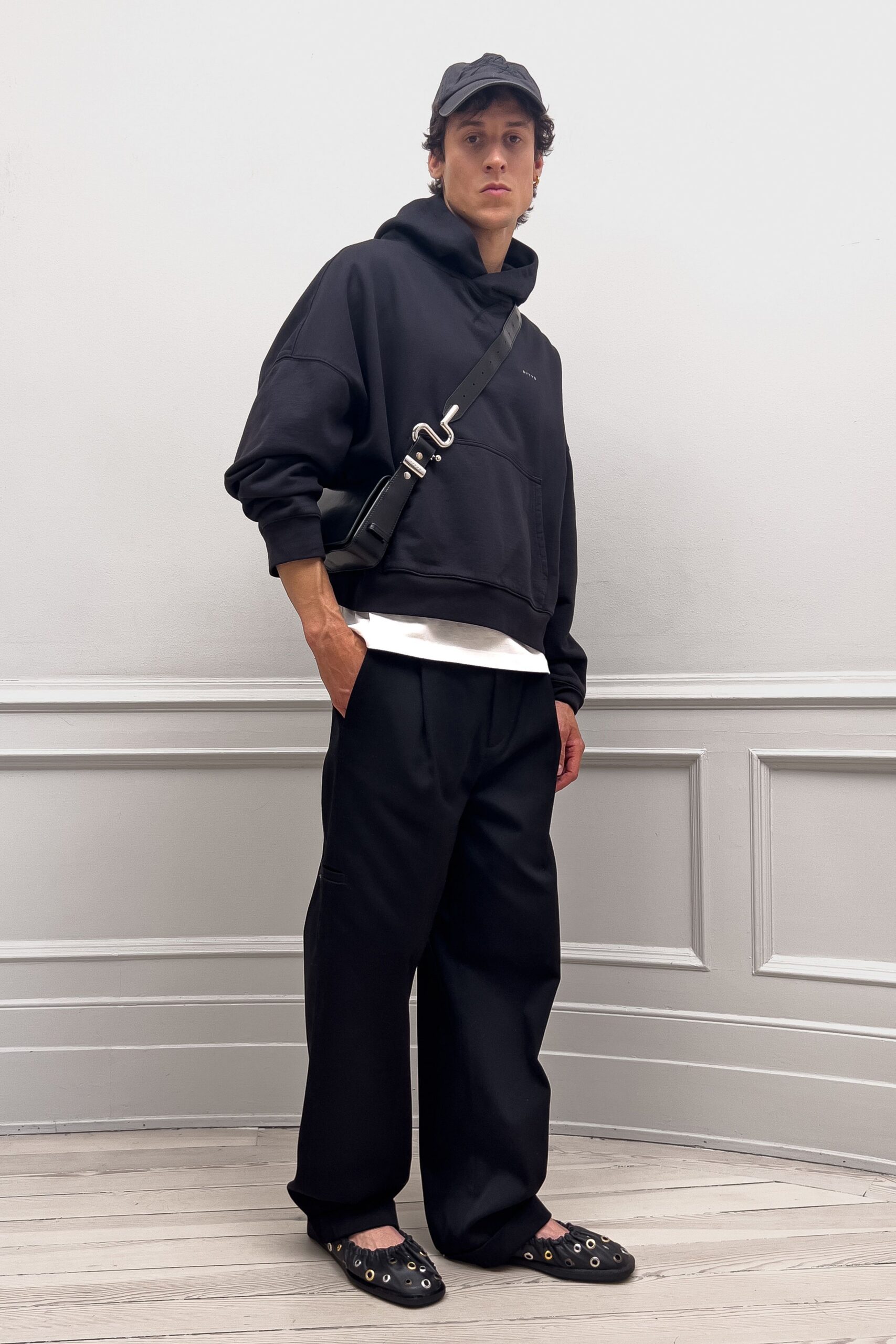 black relaxed hoodie and pants