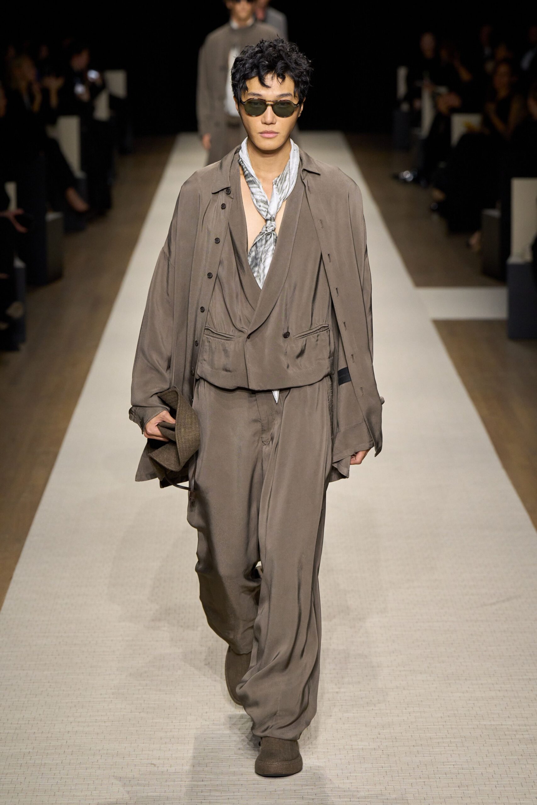 brown relaxed jacket and pants