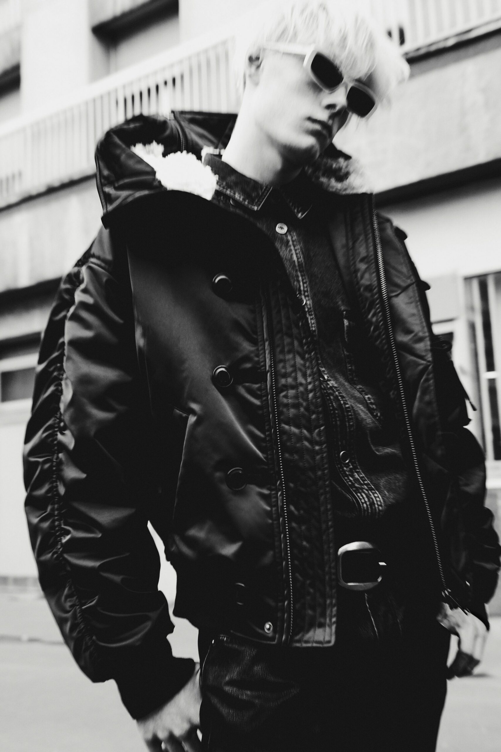 black relaxed jacket with shirt and pants