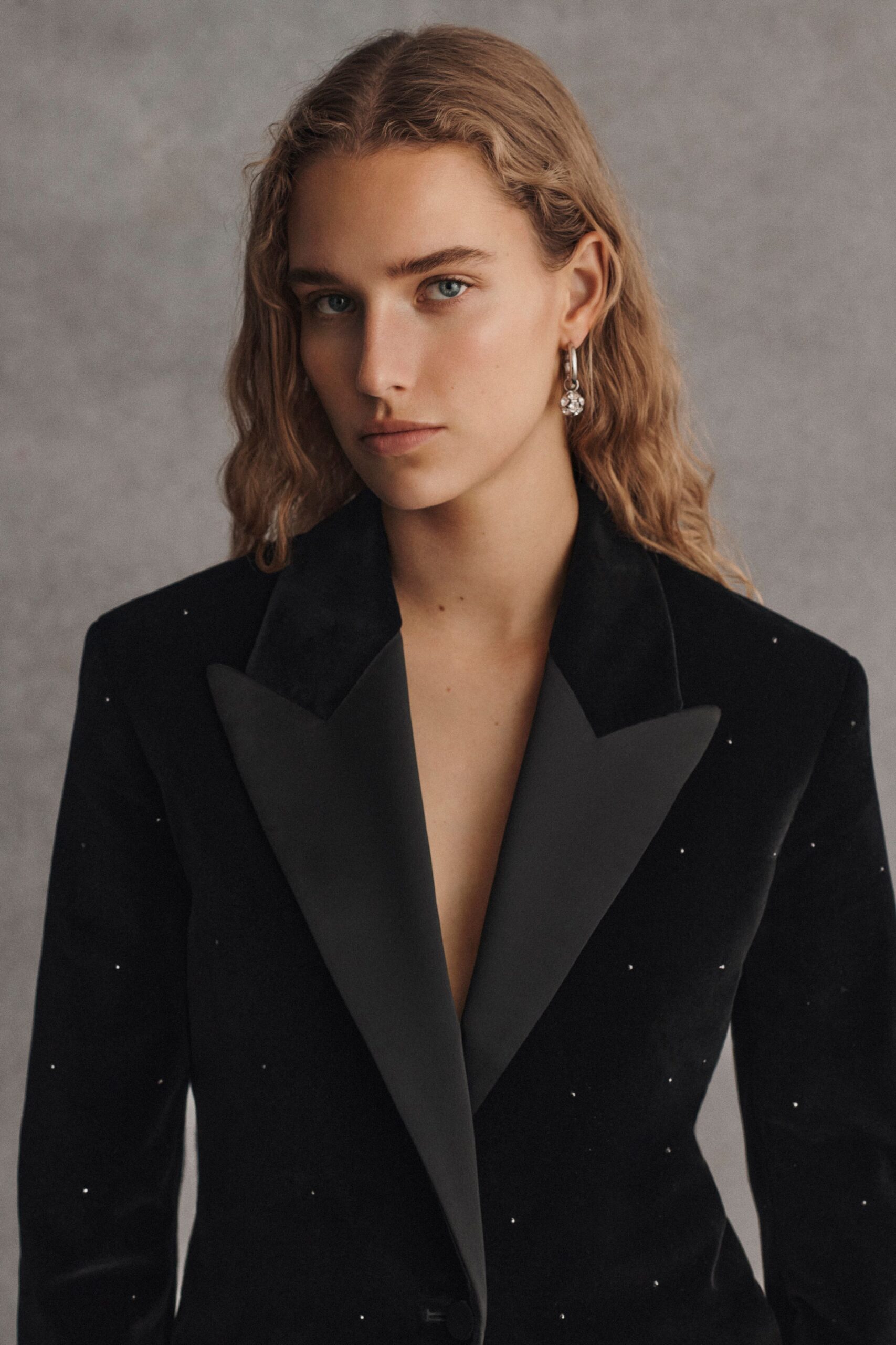 black velvet fitted blazer
