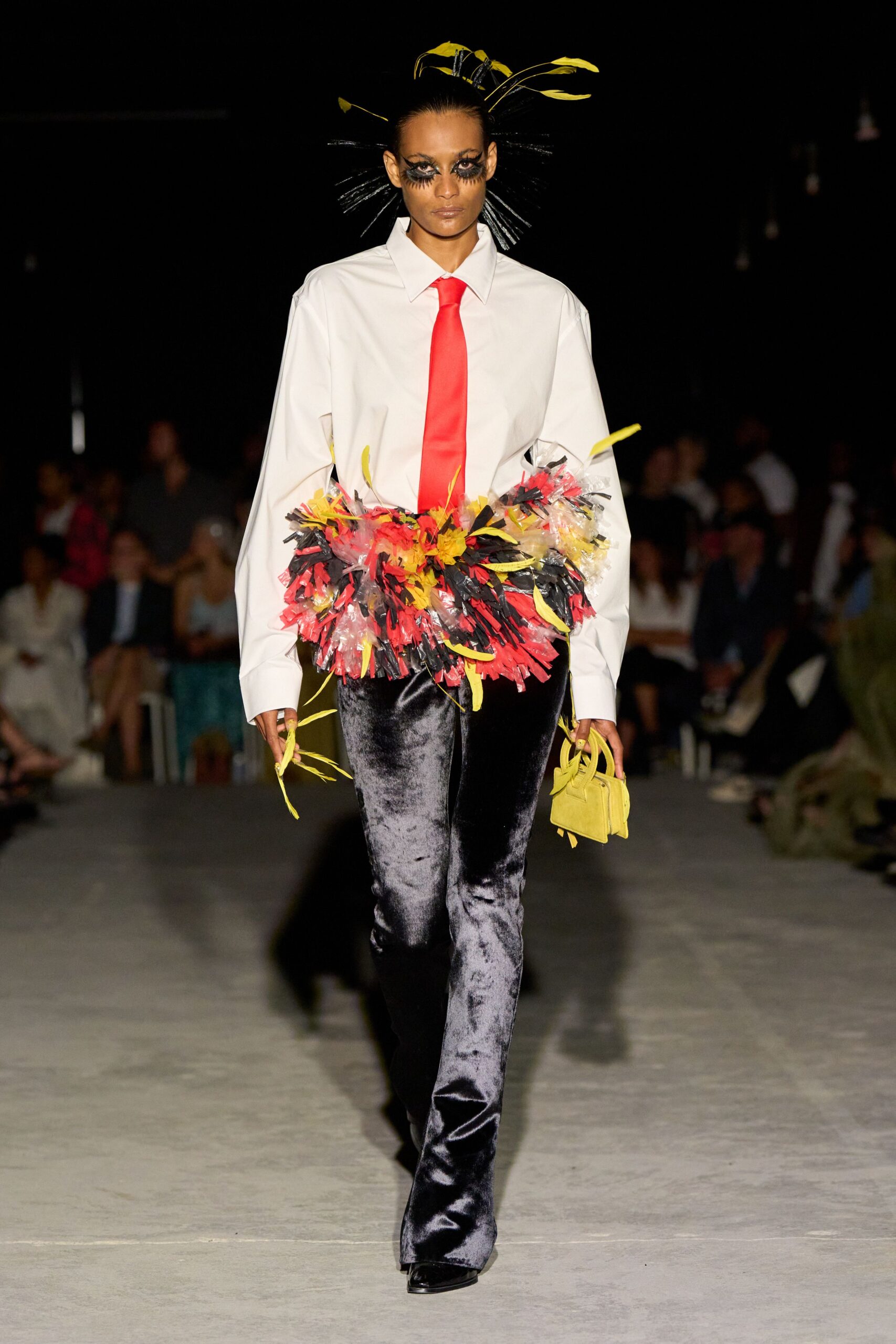 black velvet fitted straight-leg pants