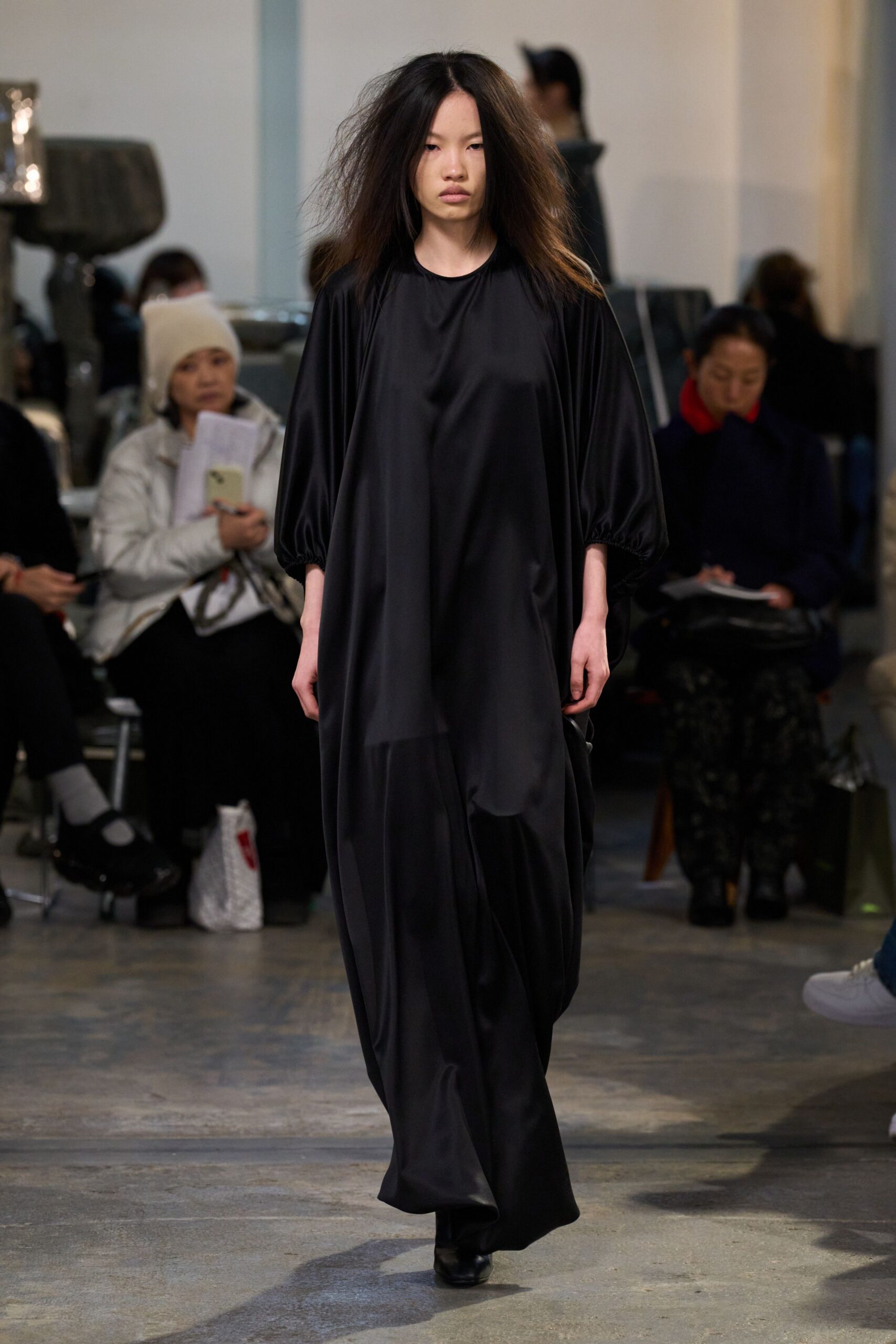 black silk relaxed dress