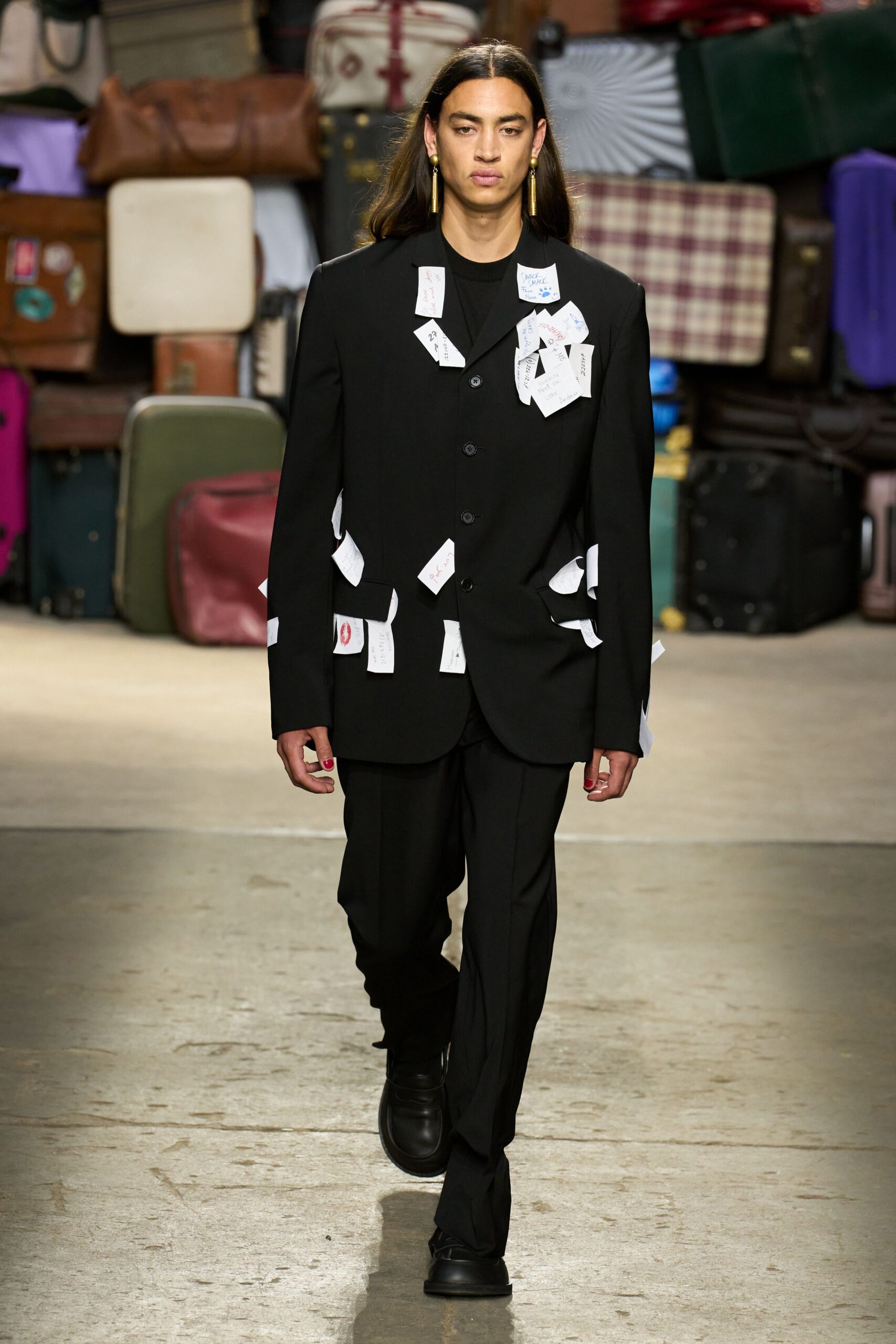 black tailored blazer and pants