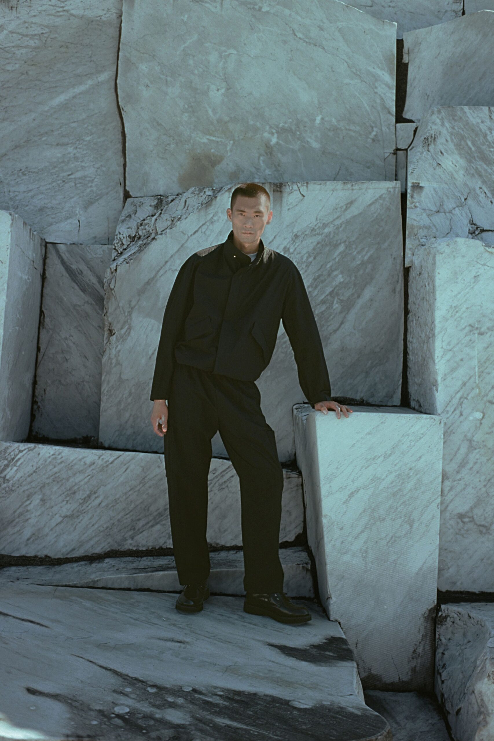 black relaxed jacket and pants