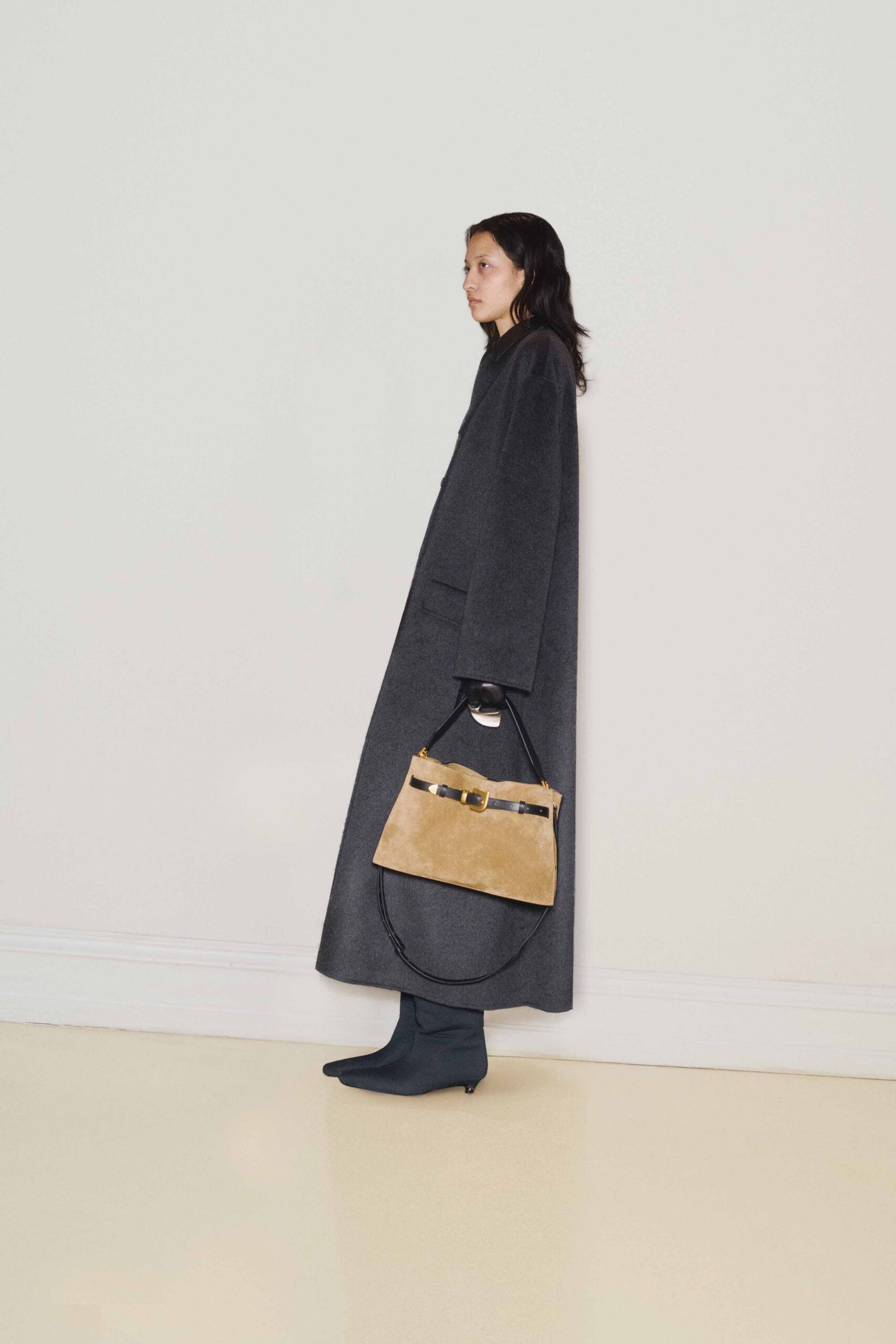 gray oversized wool coat