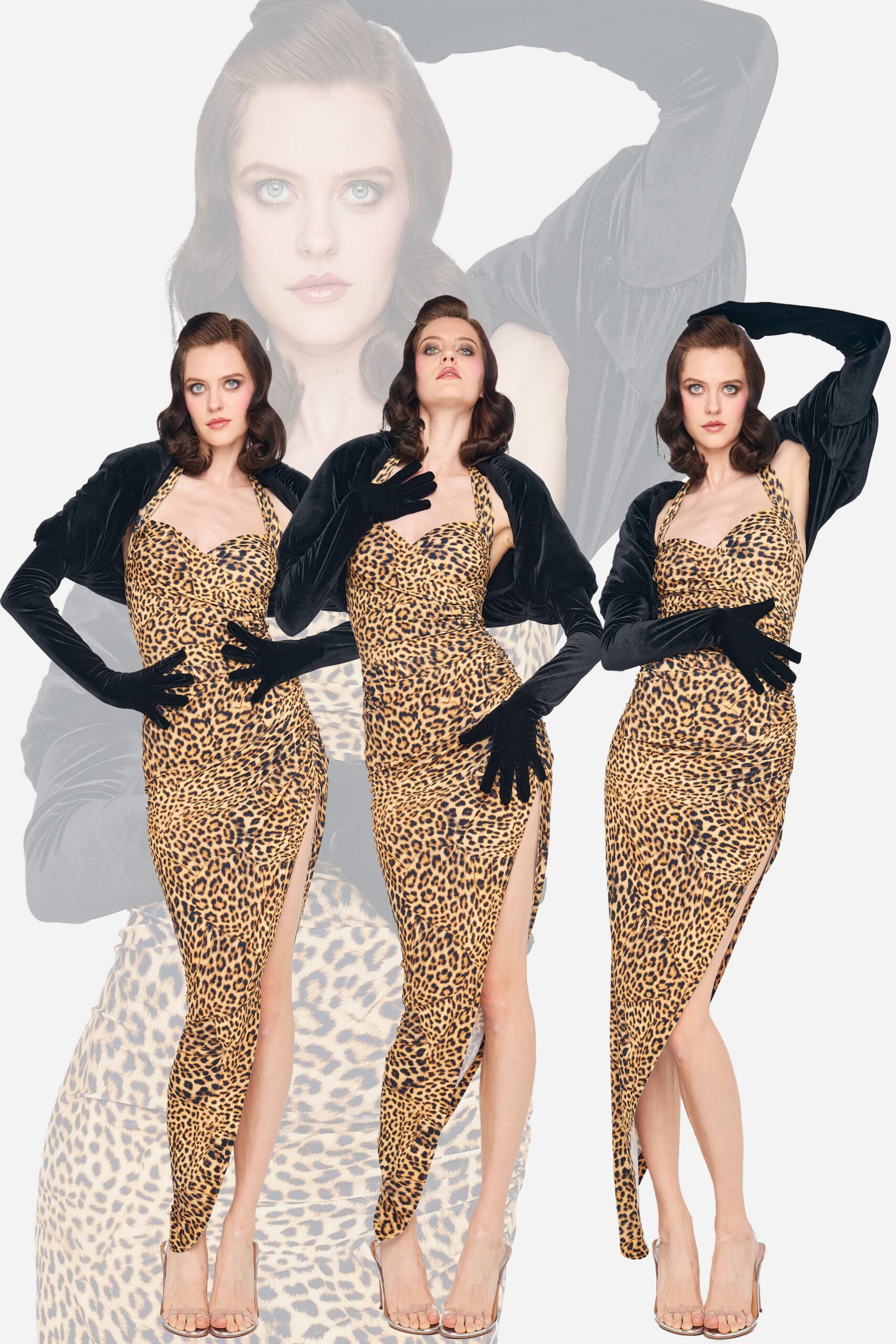fitted animal-print midi dress with jacket