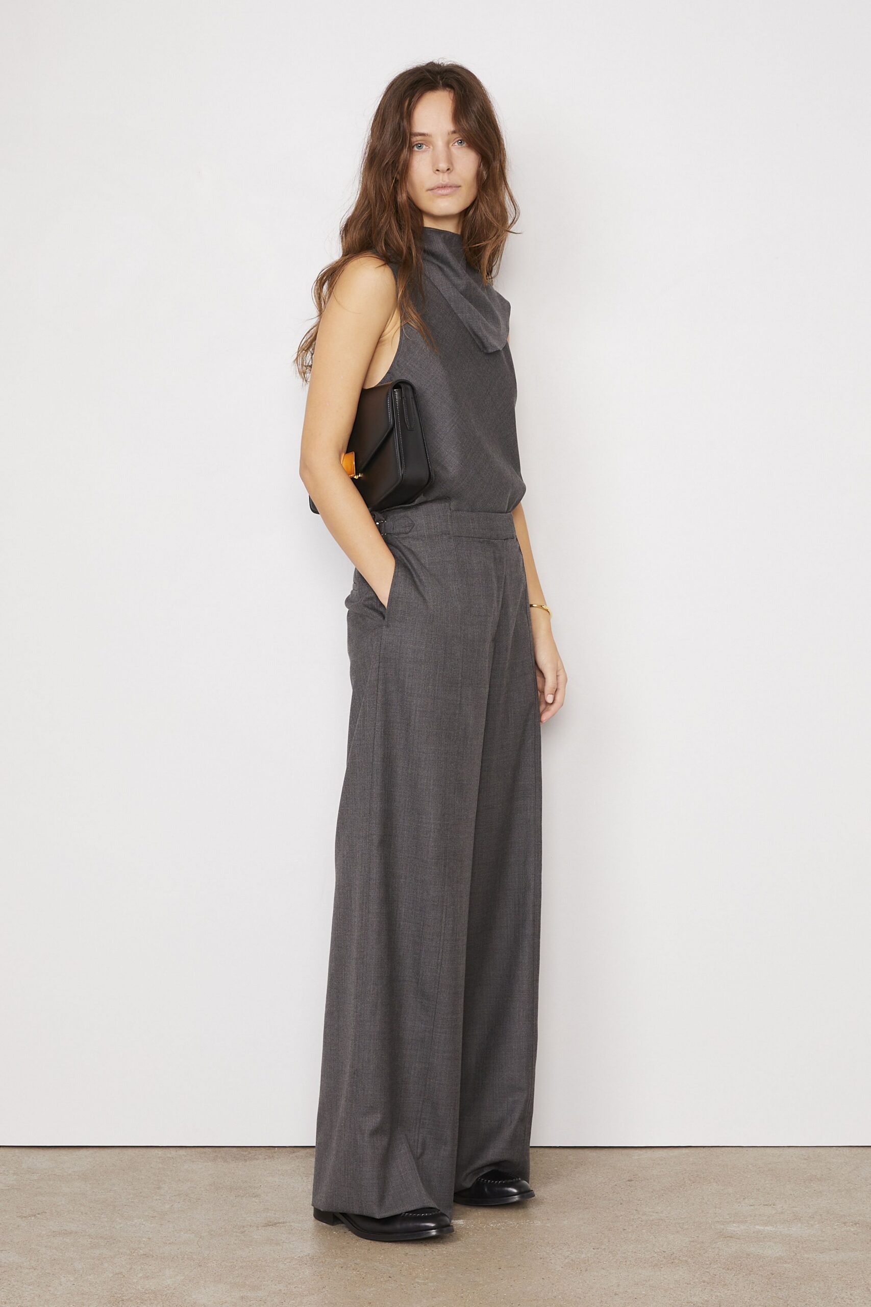 gray relaxed top and pants