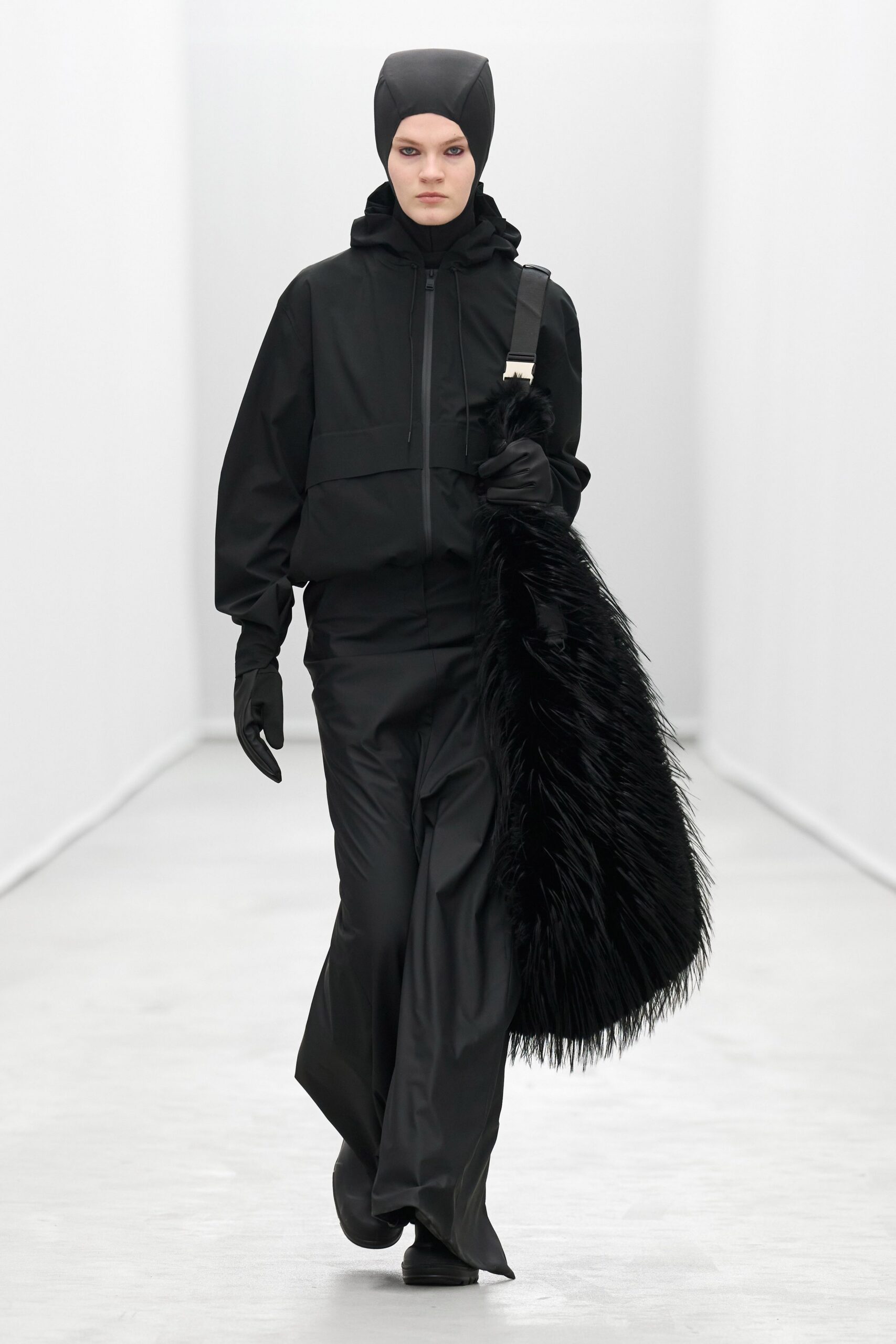 black relaxed jacket and fitted pants