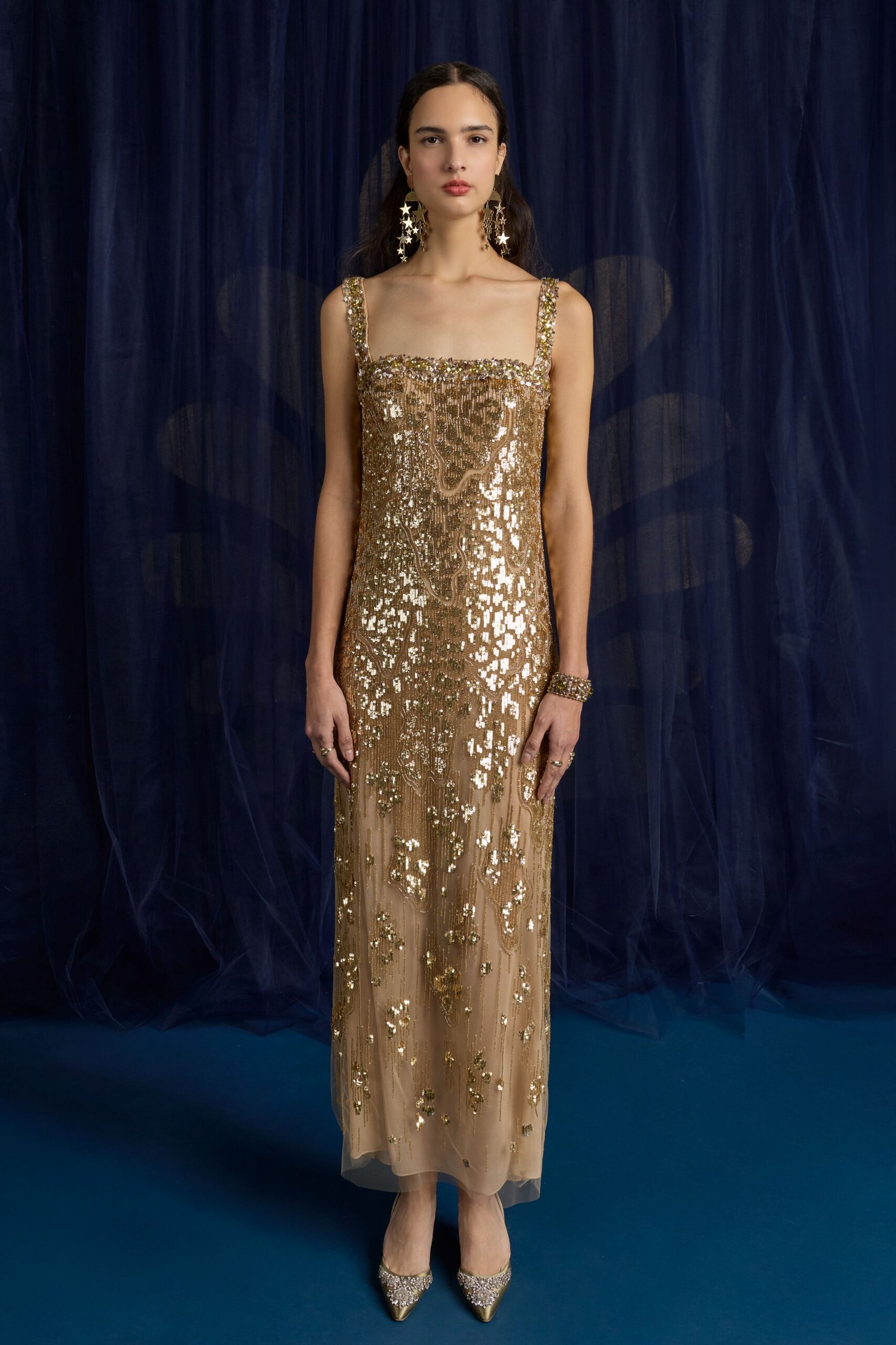 gold embellished maxi gown