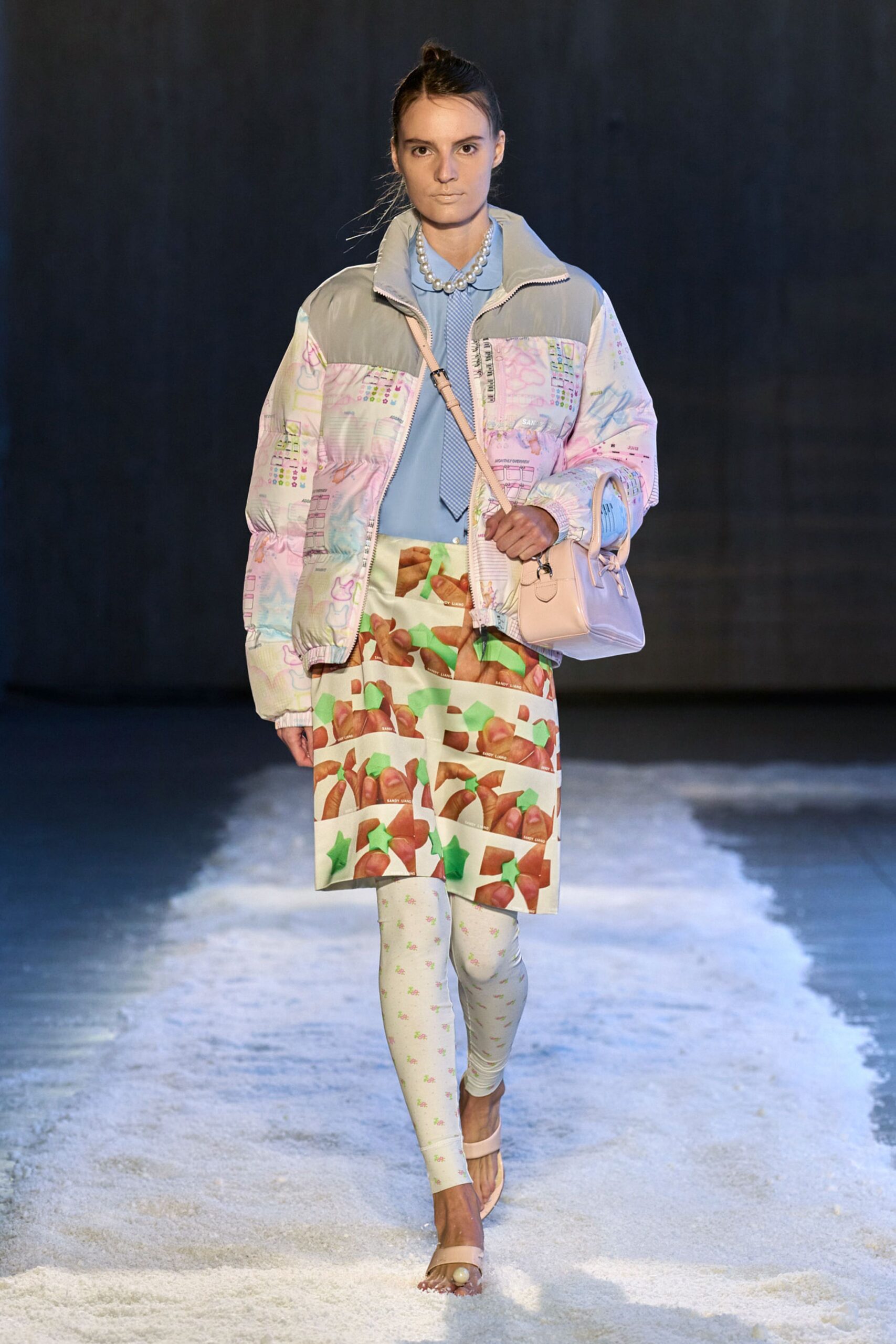 multi cotton long-sleeve relaxed zippered jacket
