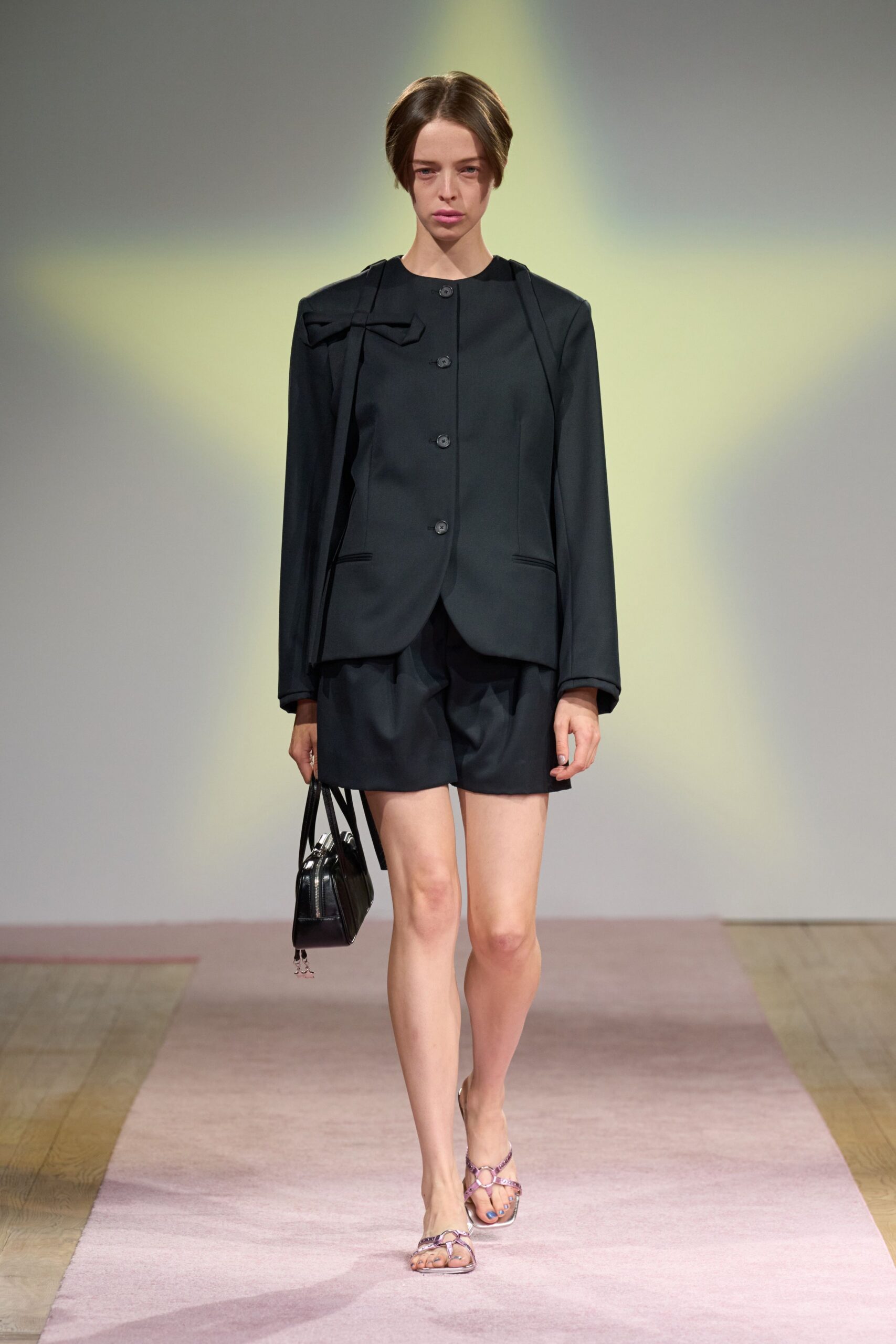 black blazer and shorts outfit