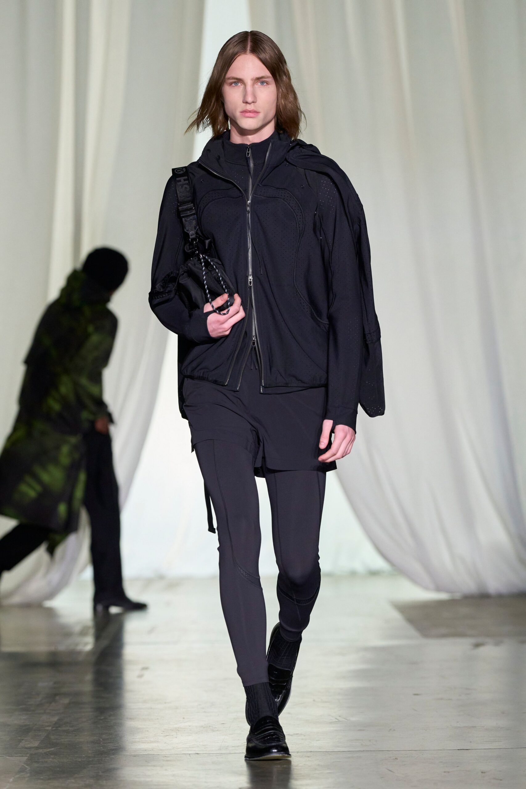 black neoprene slim pants