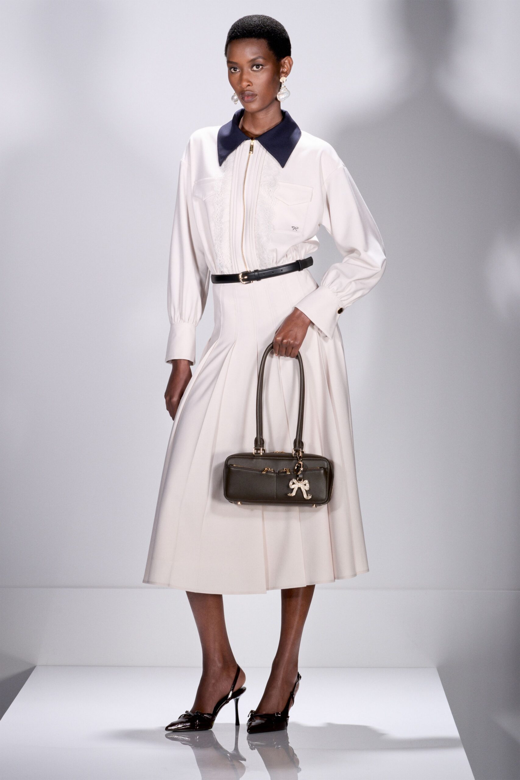 white cotton midi shirt-dress