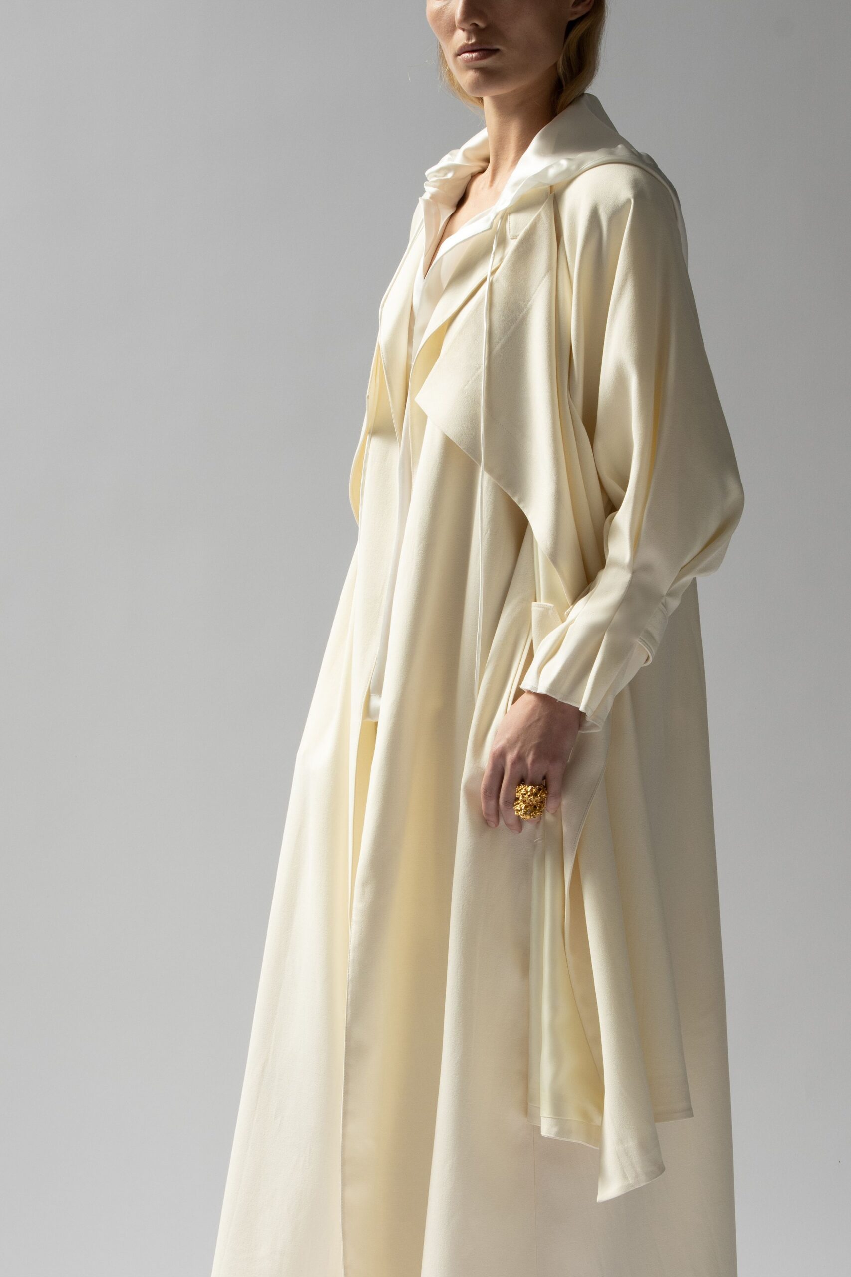 ivory silk relaxed maxi dress