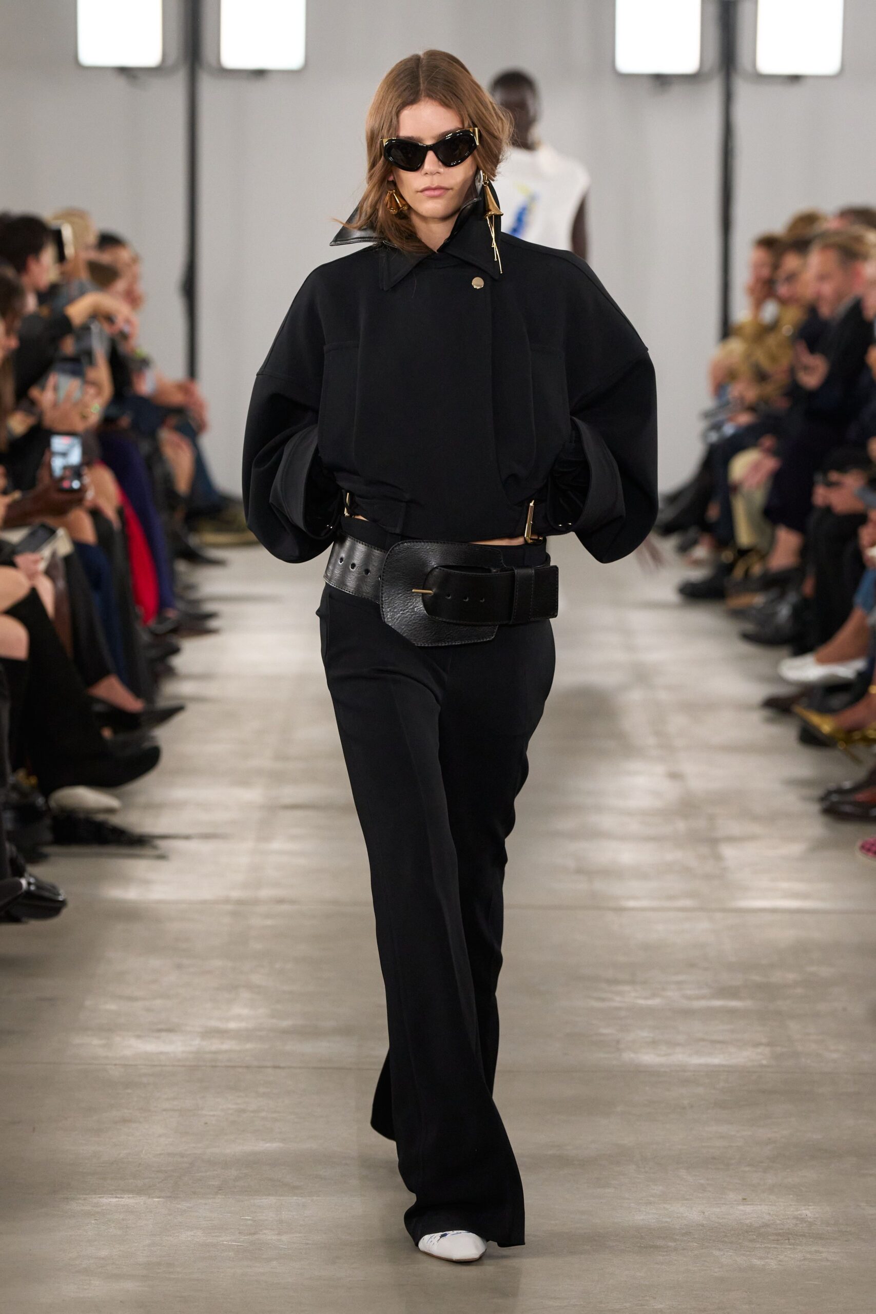 black oversized jacket with pants
