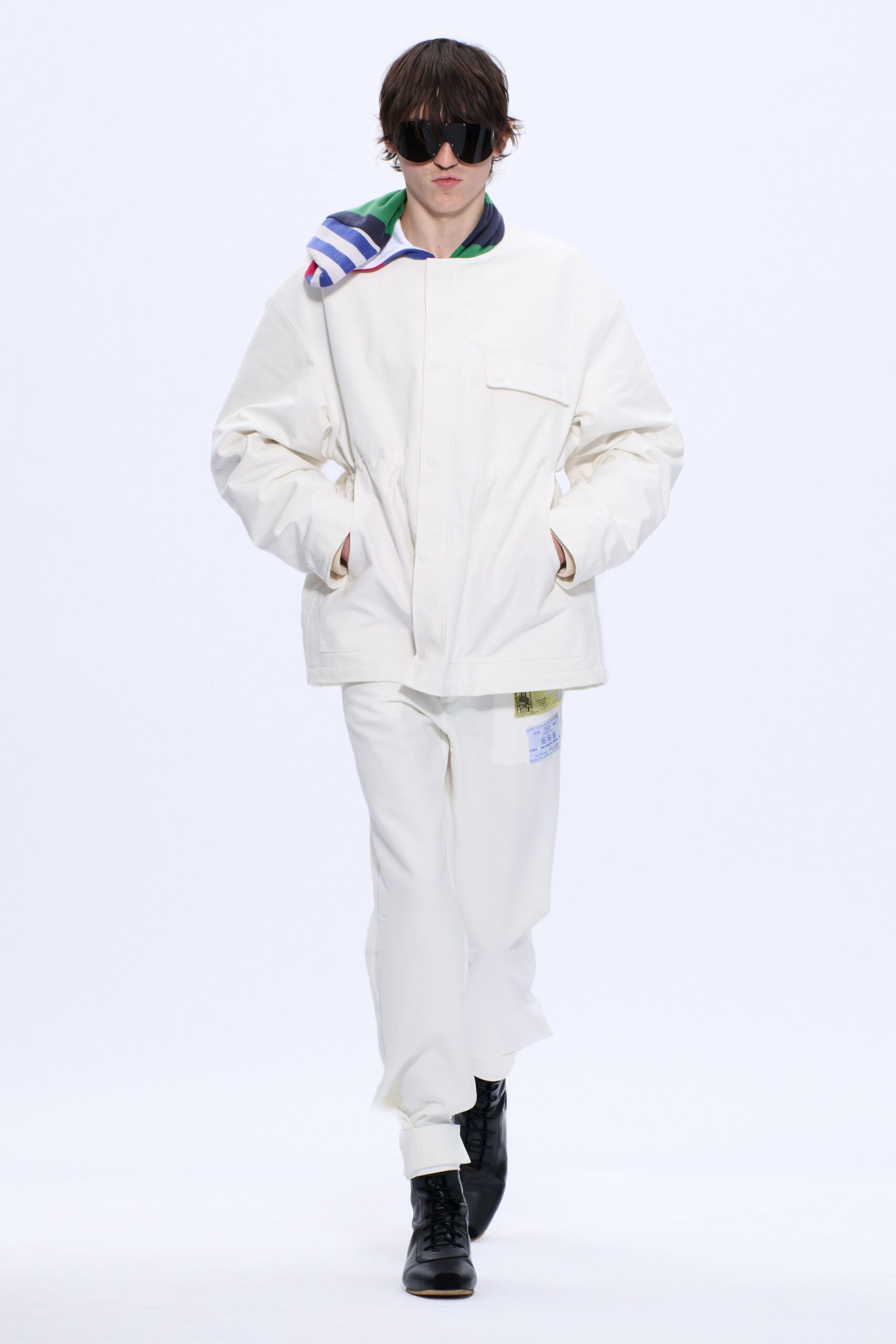white relaxed jacket and pants