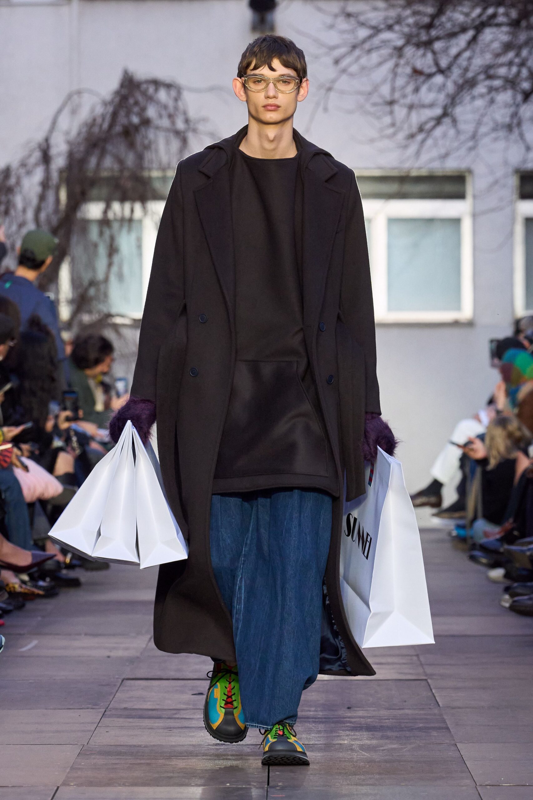 black wool coat with hood