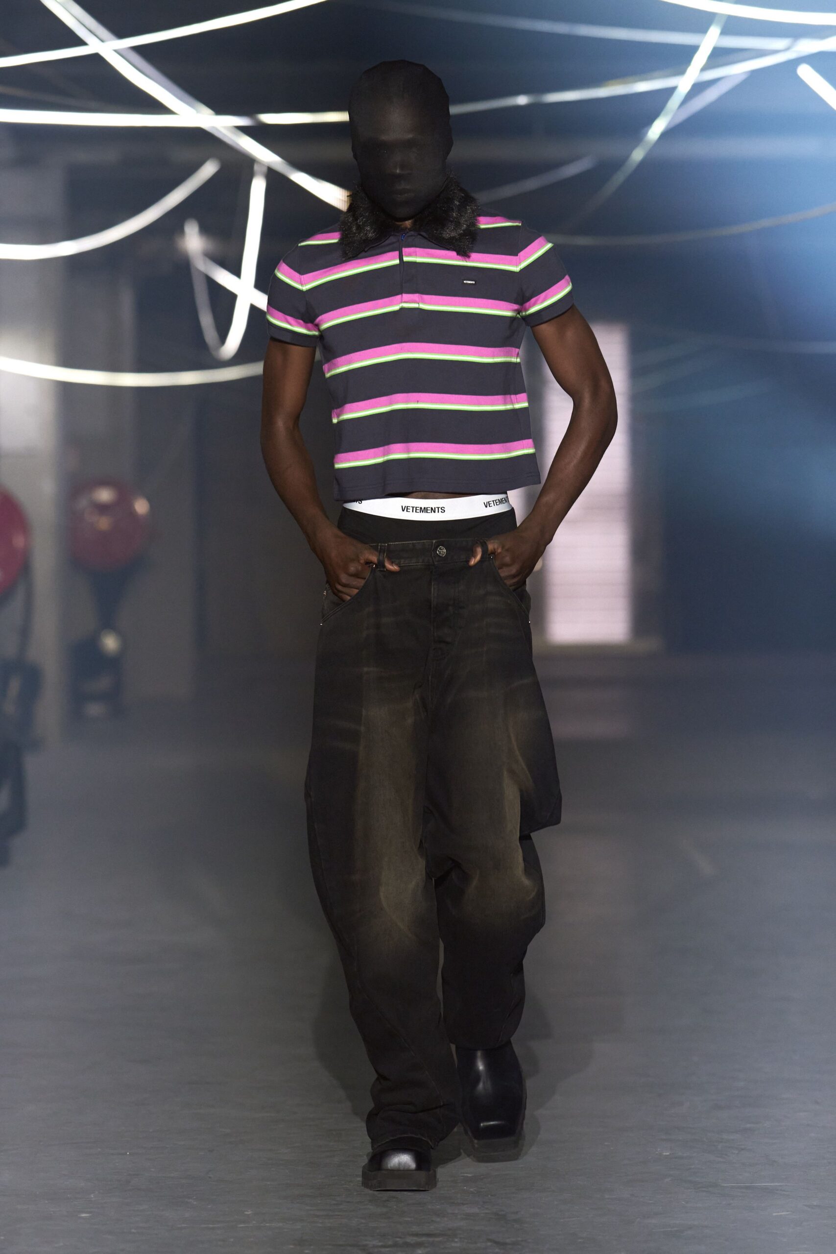 black striped shirt with relaxed pants