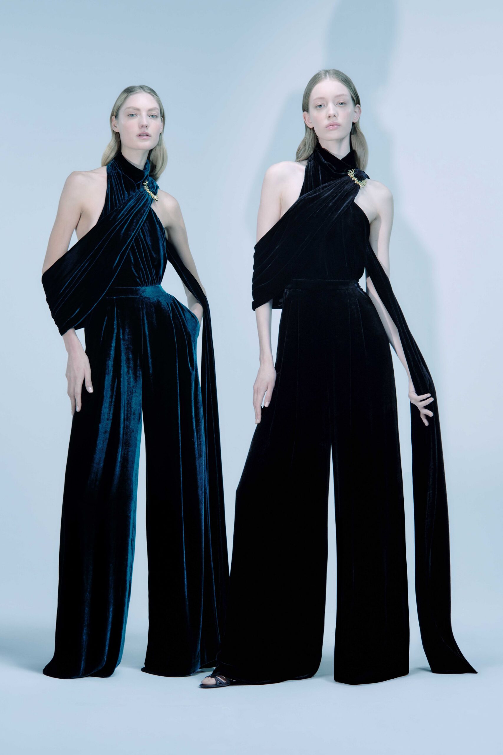 black velvet fitted jumpsuit