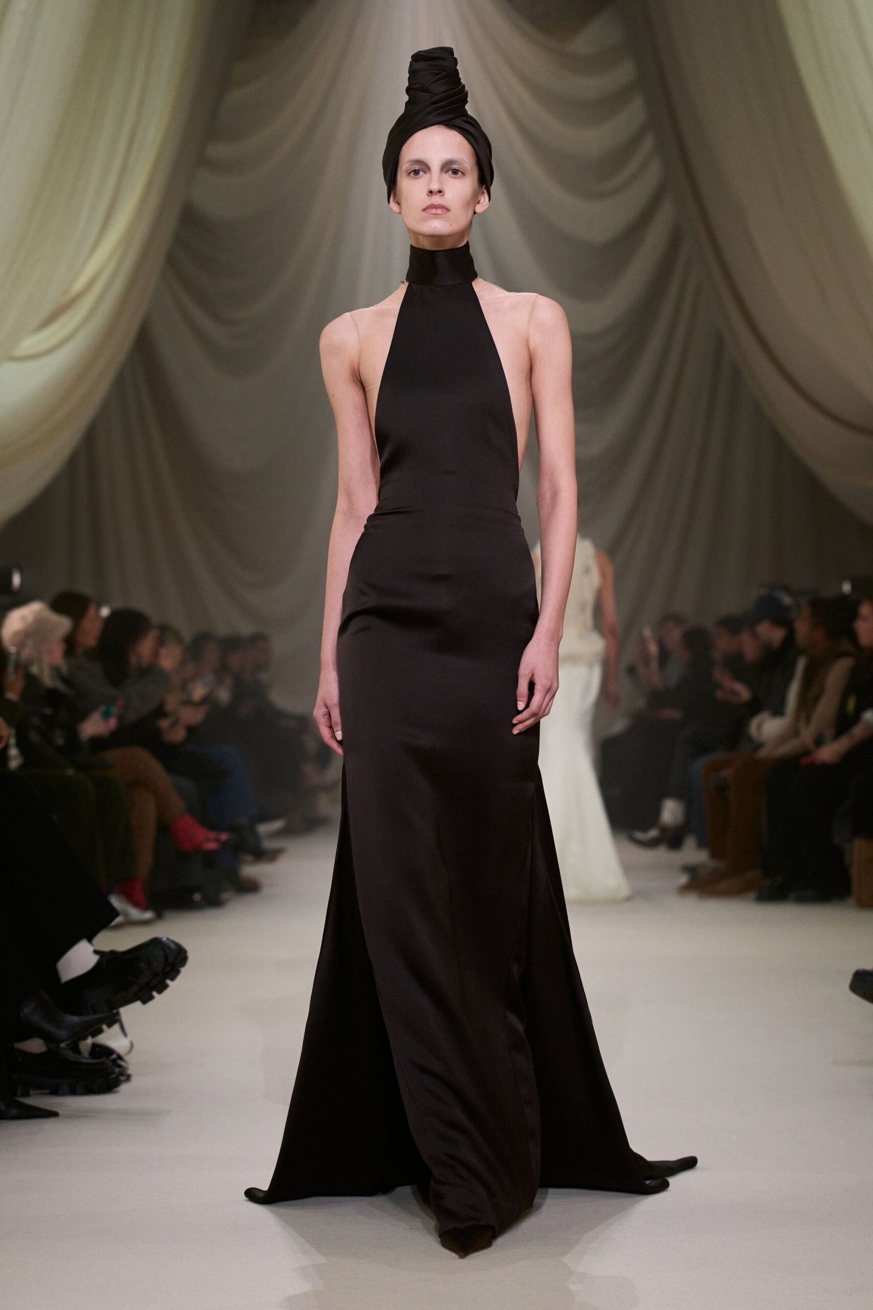 black silk structured hat