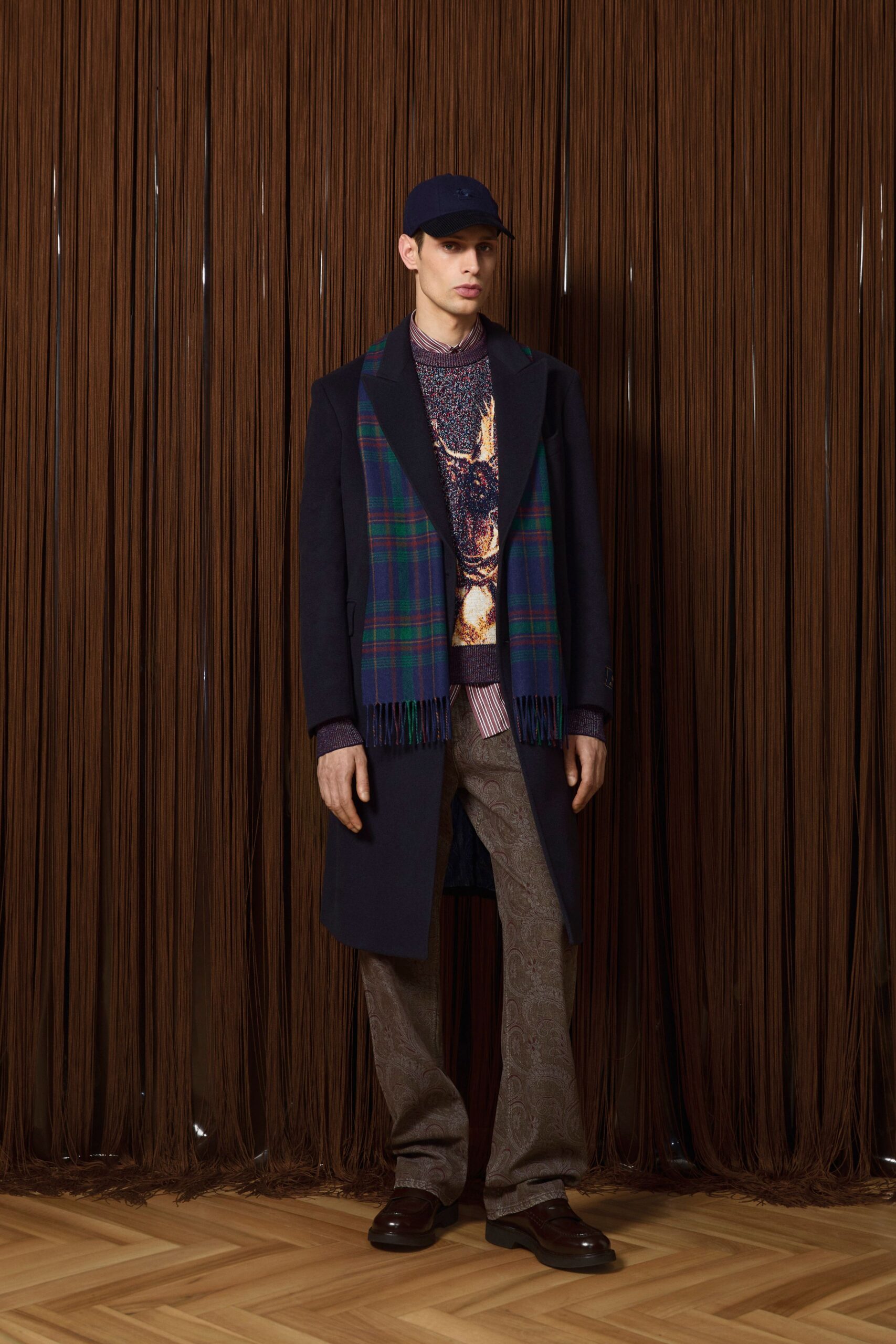 brown cotton relaxed flared pants