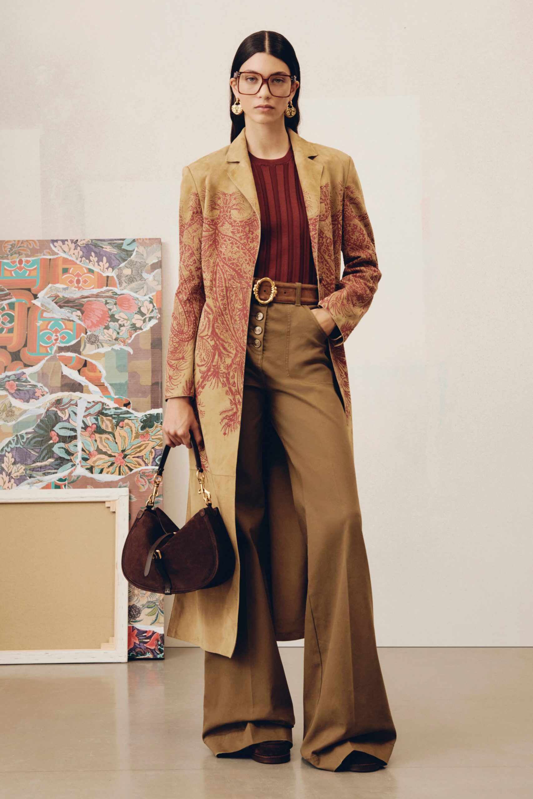 beige cotton long-sleeve collared tailored embroidered blazer