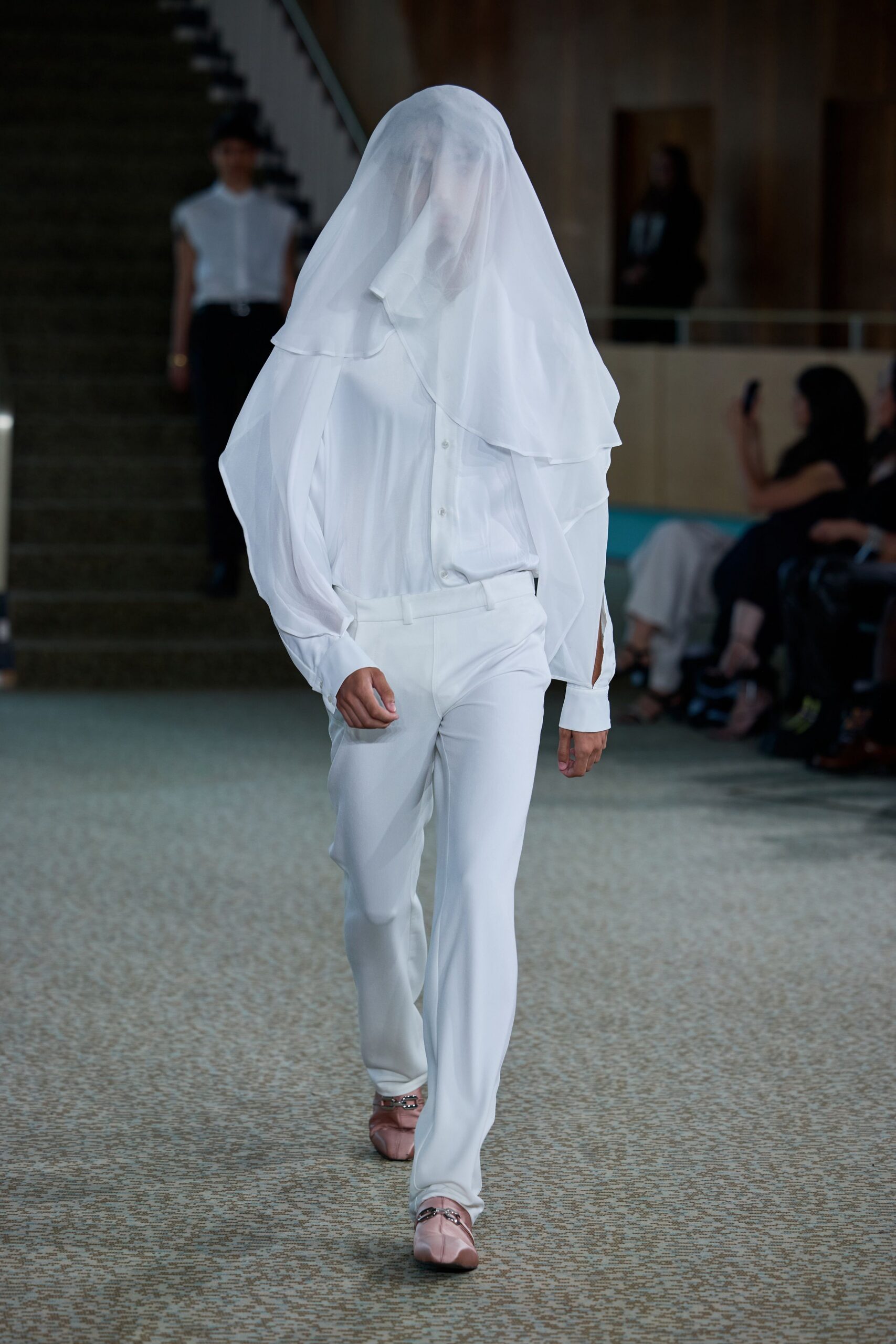 white cotton long-sleeve collared relaxed layered shirt