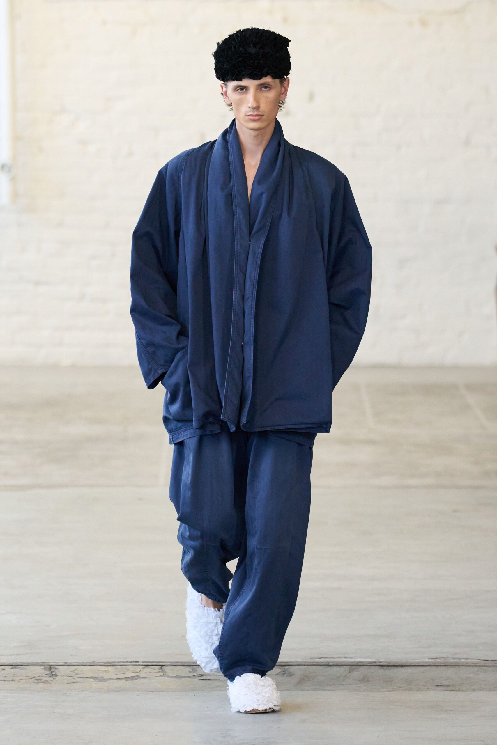blue relaxed jacket and pants