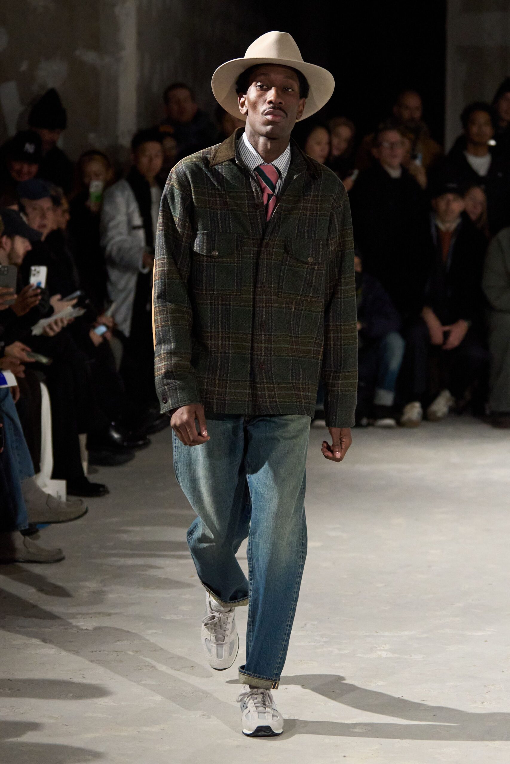 relaxed green checked jacket