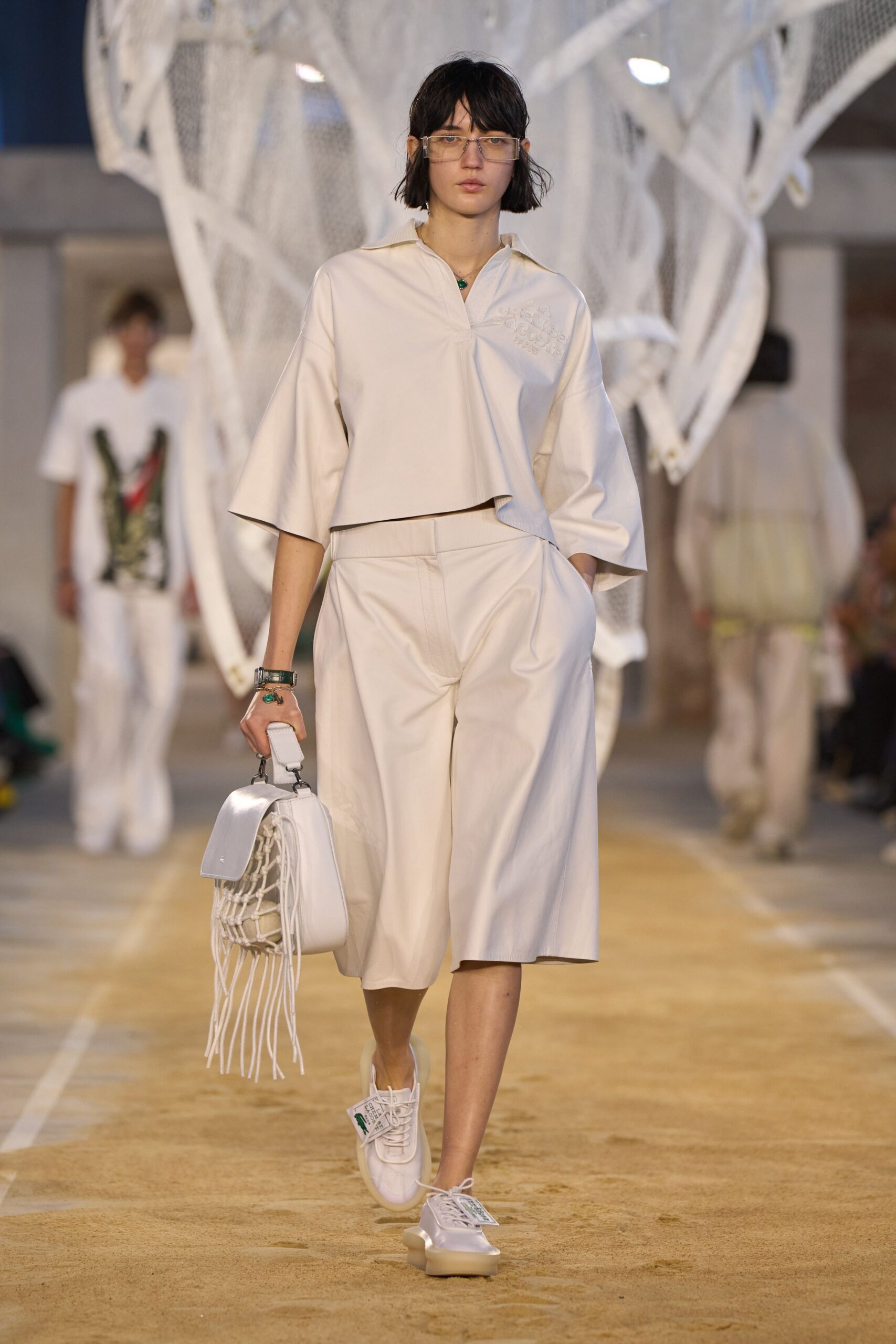 white leather relaxed culottes