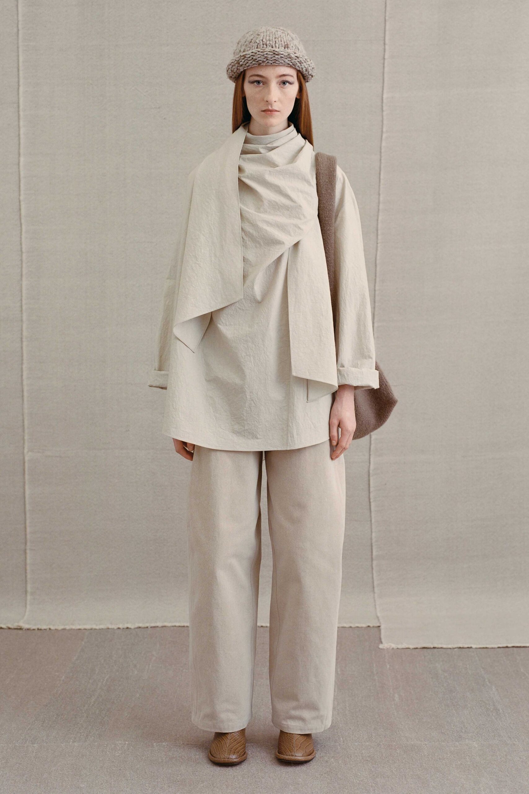 beige knit hat