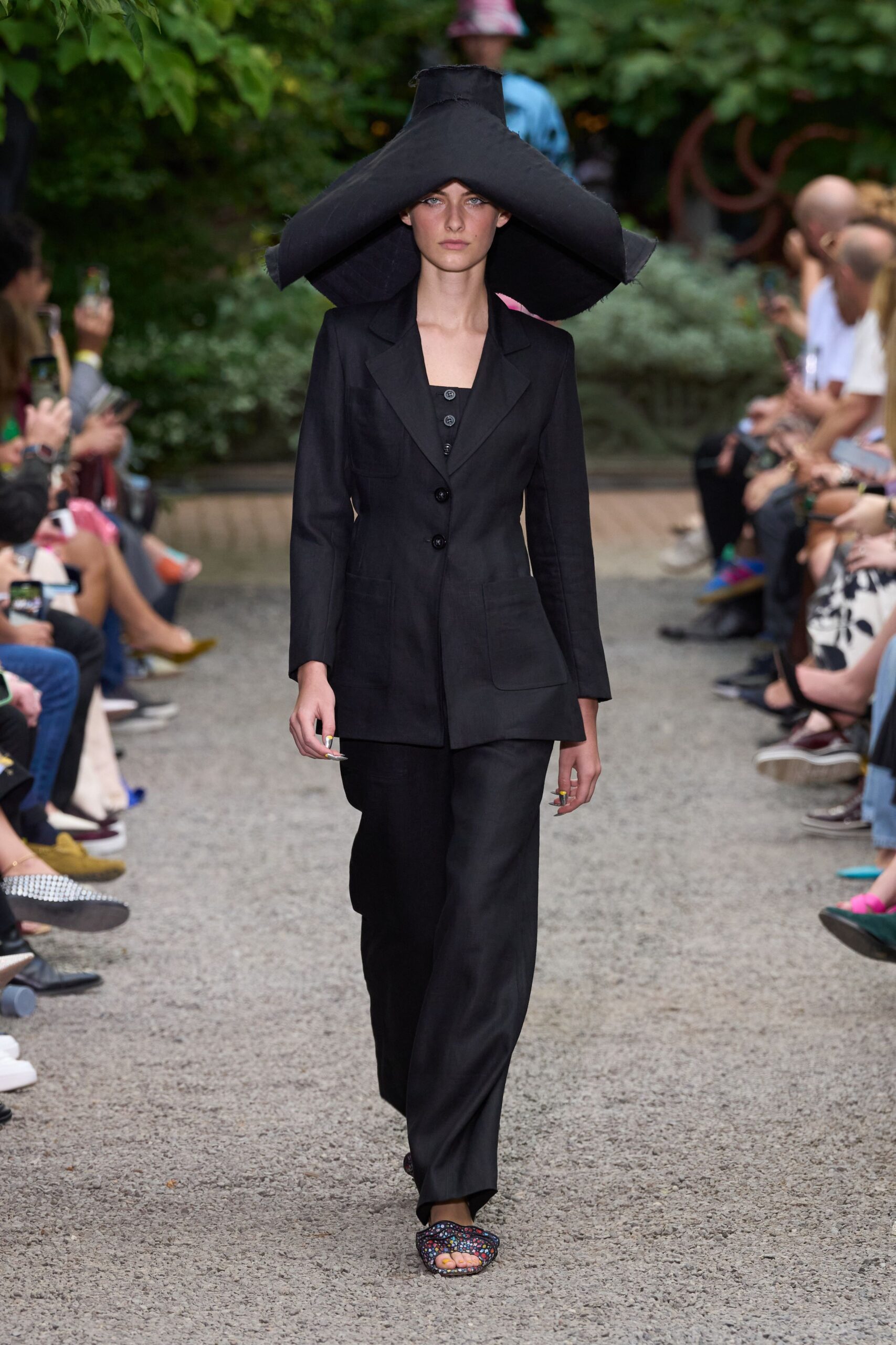 black cotton structured hat