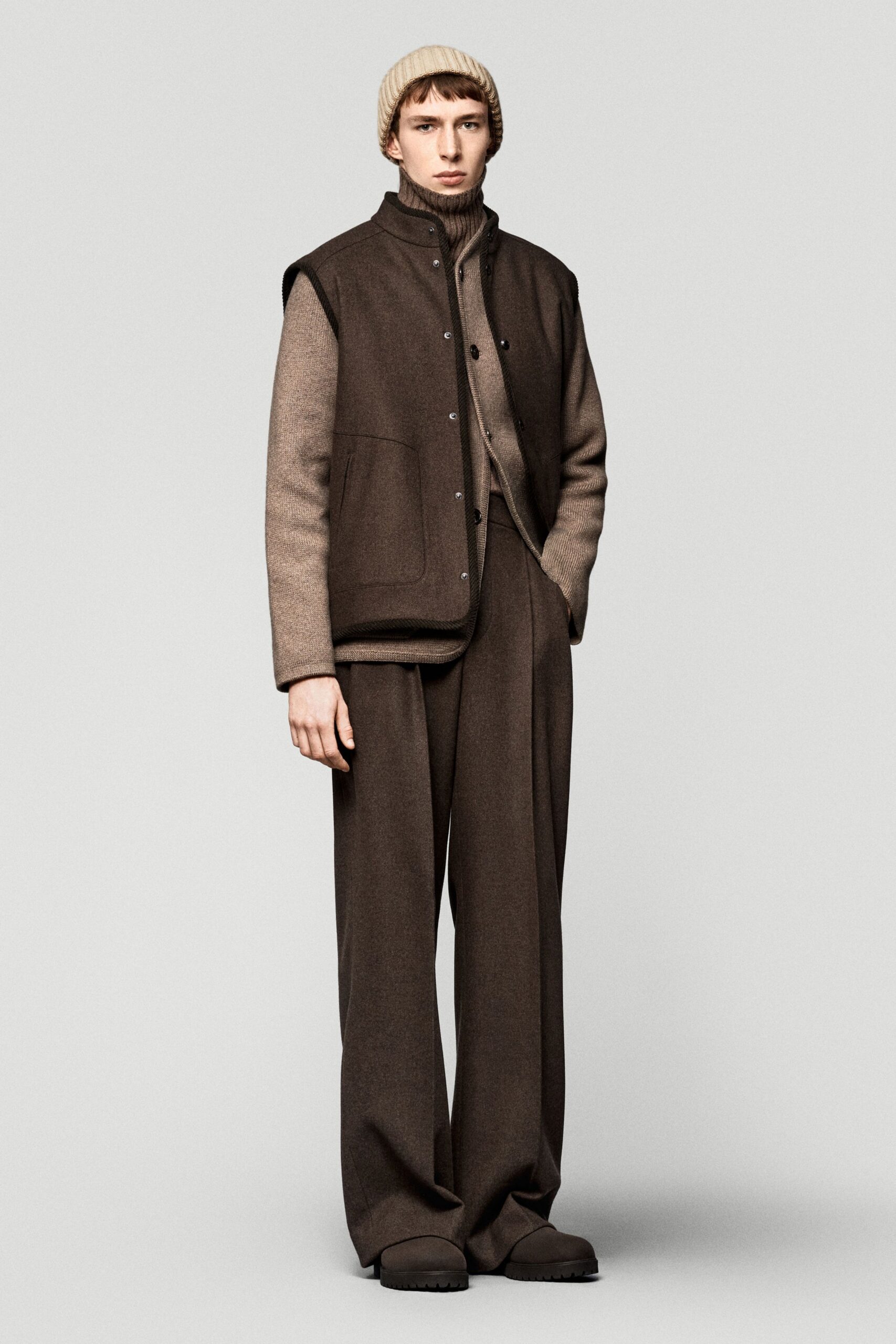 brown wool vest and pants