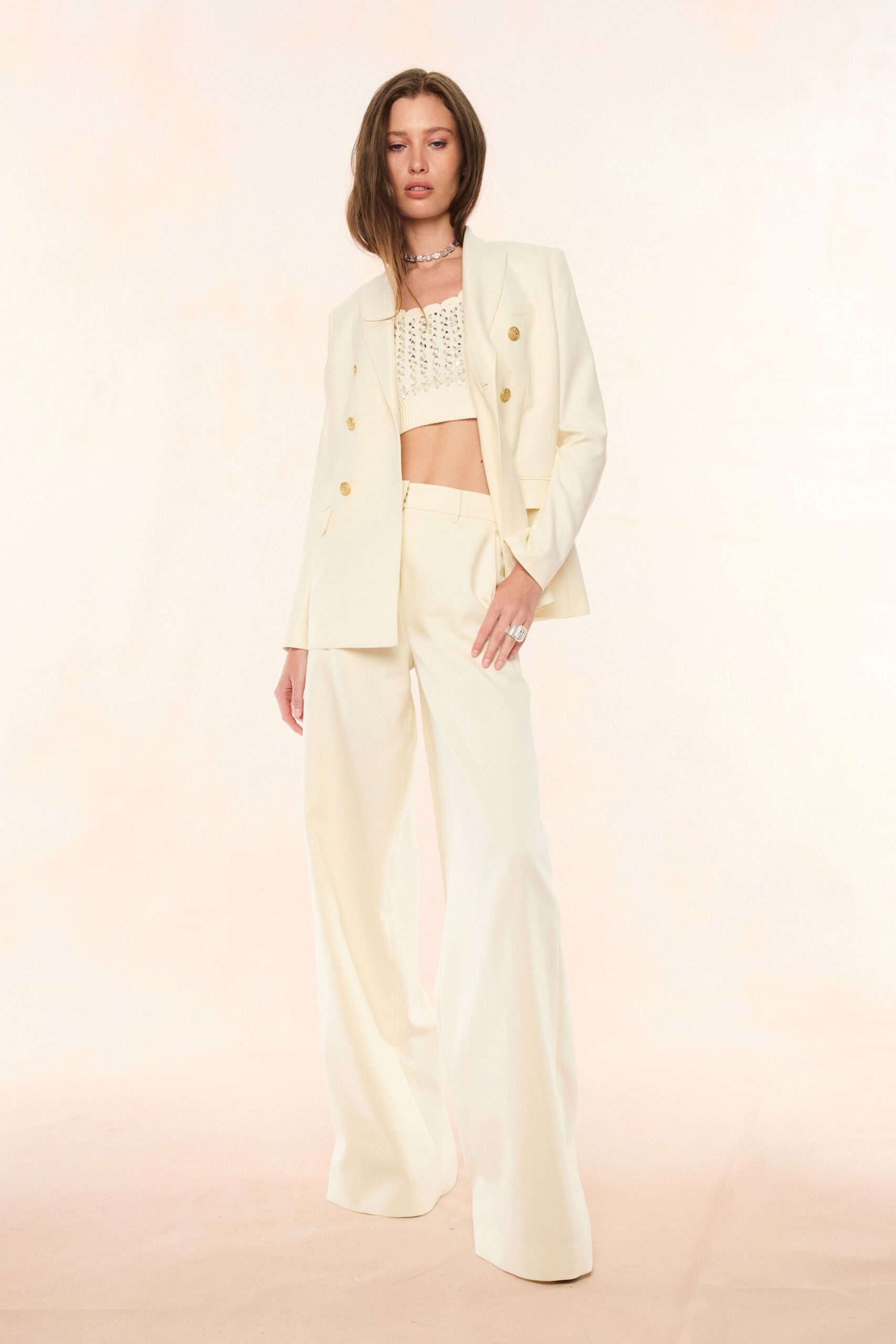 white cotton sleeveless square-neck fitted embroidered crop-top