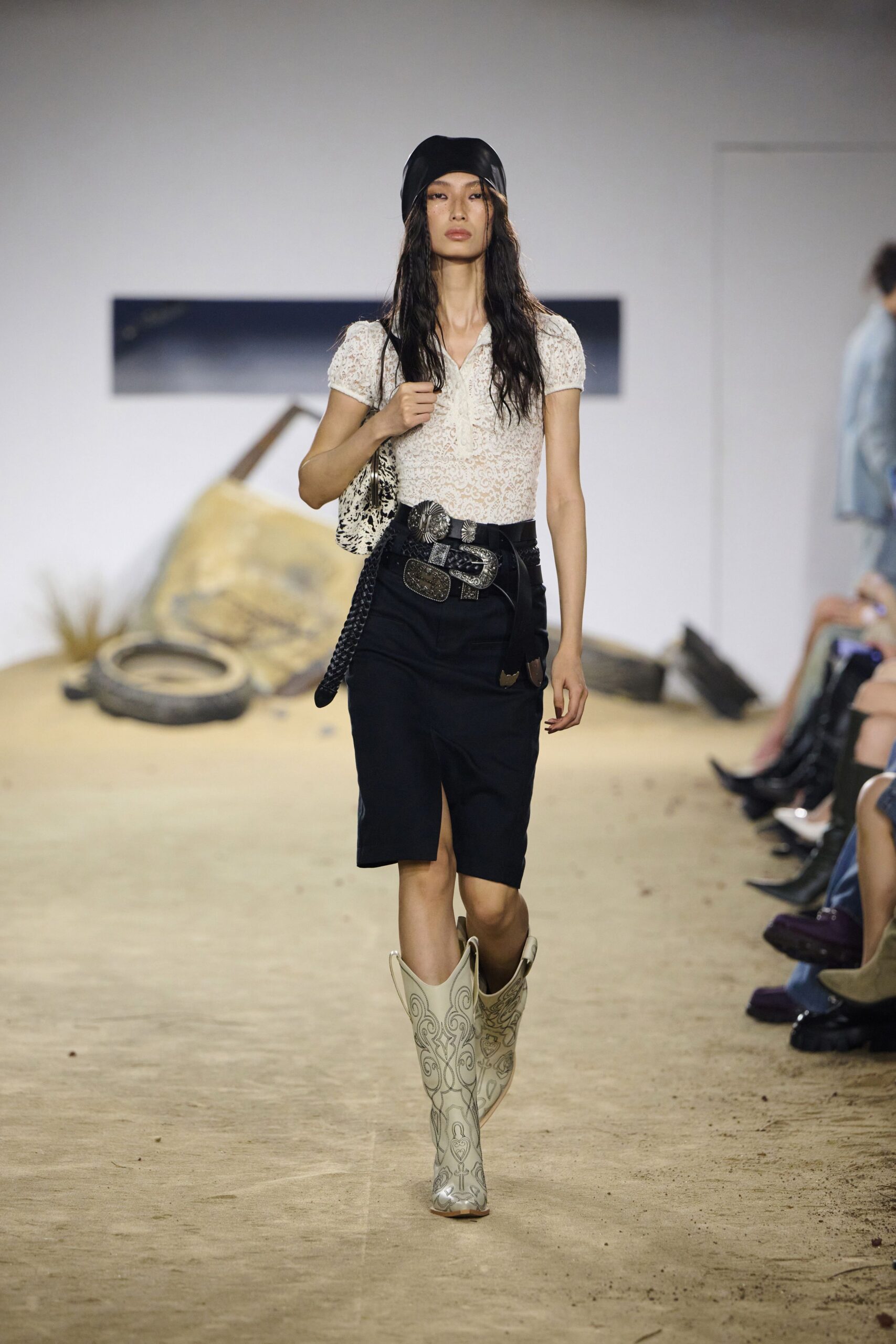 white leather embroidered boots