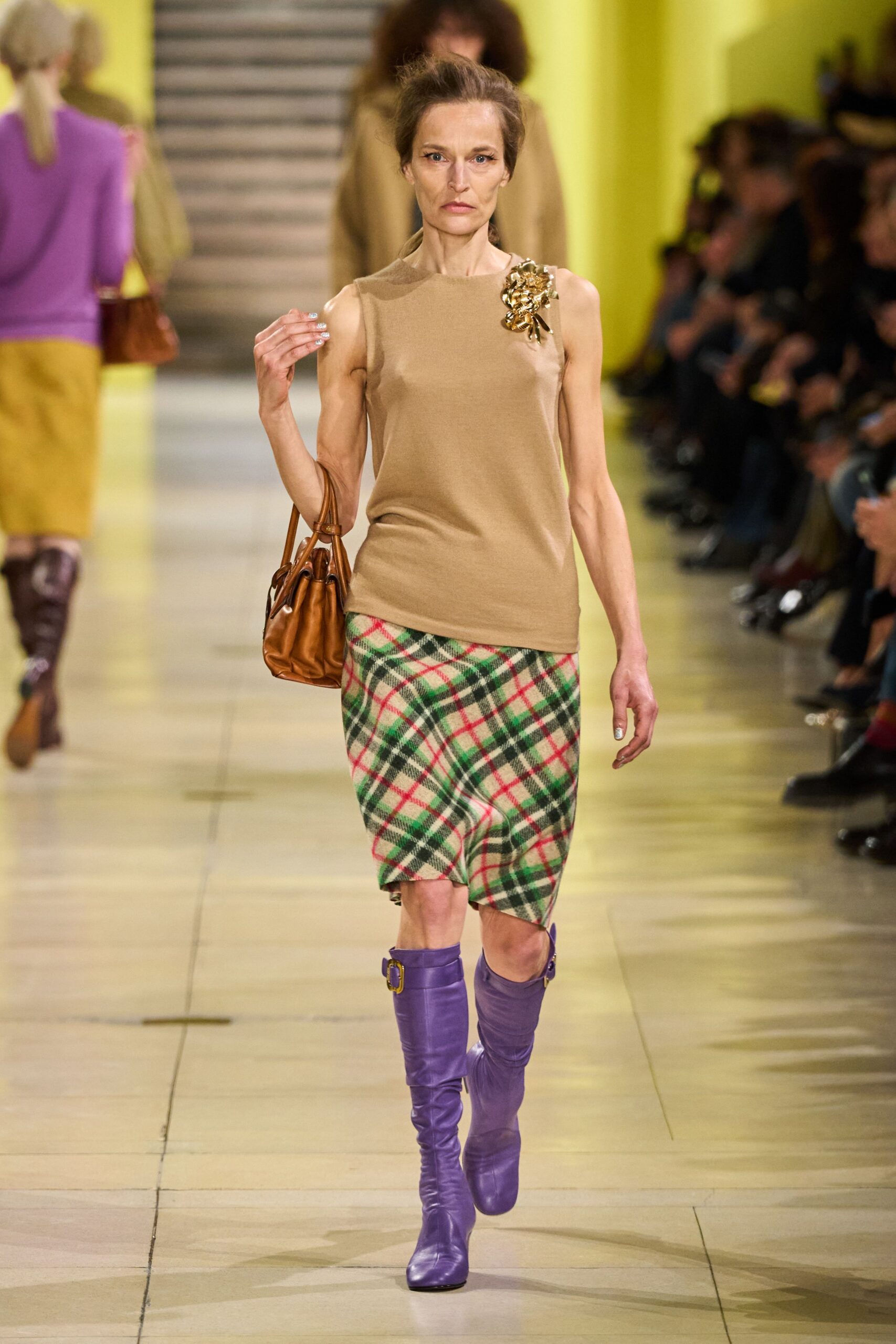 purple leather boots