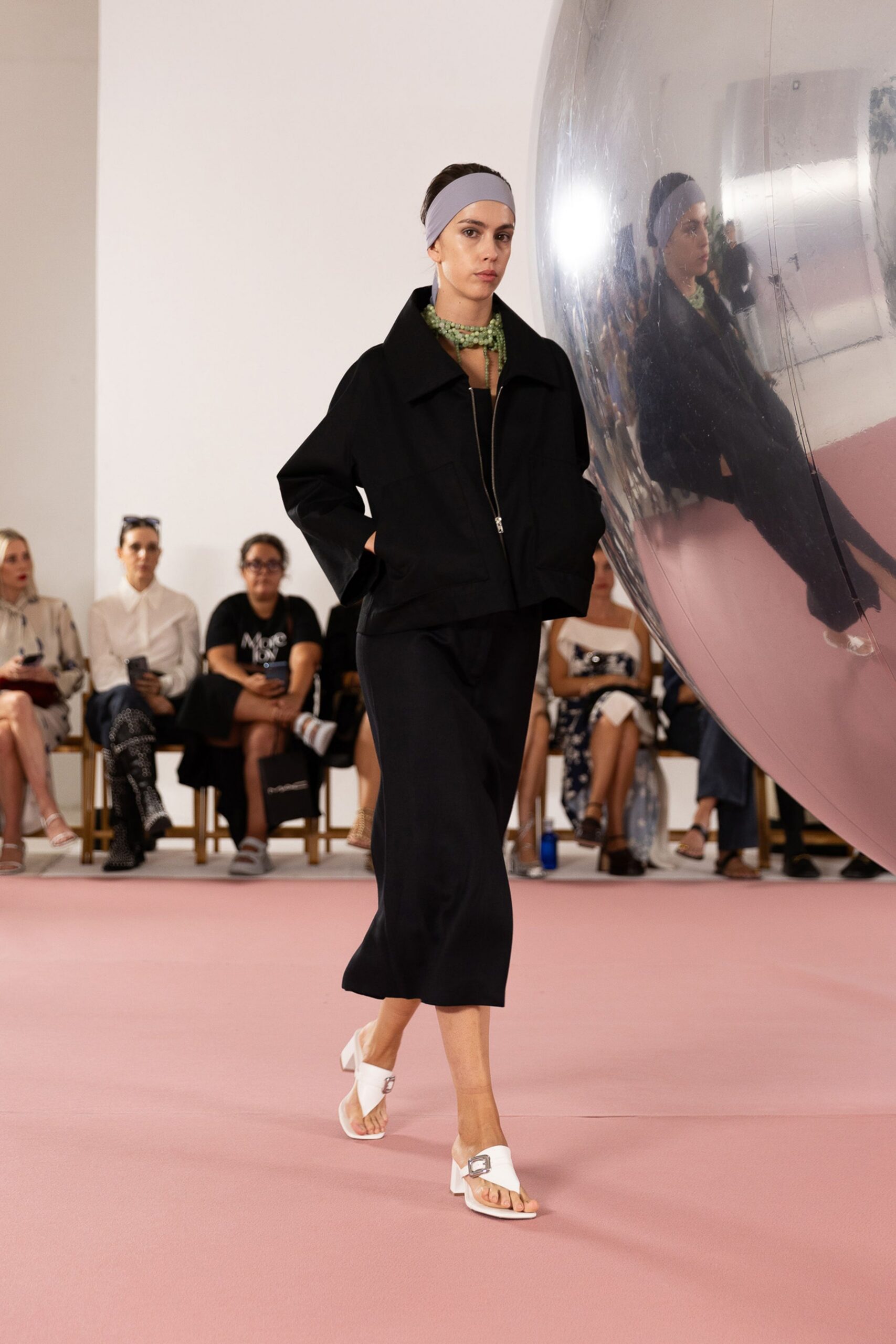 black oversized zip-front jacket