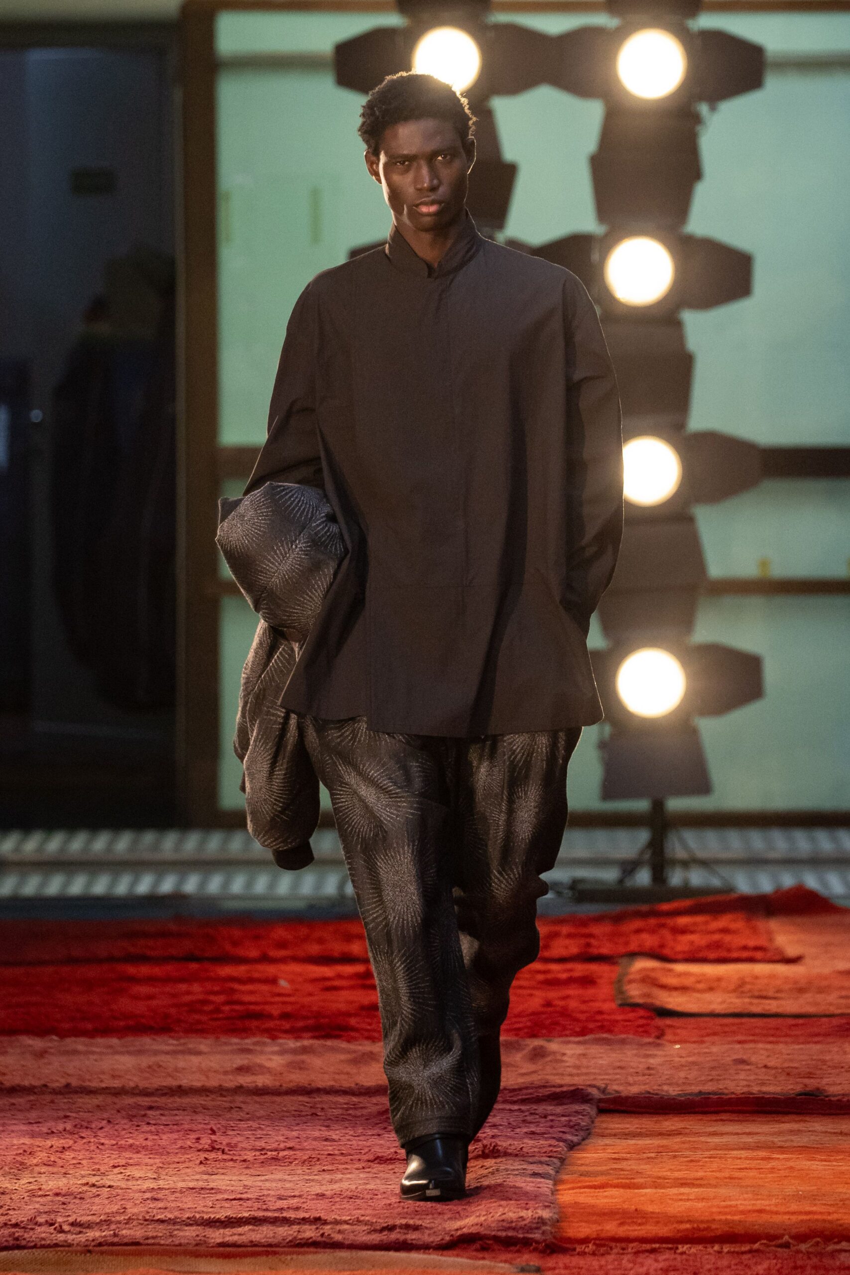 black relaxed shirt and pants