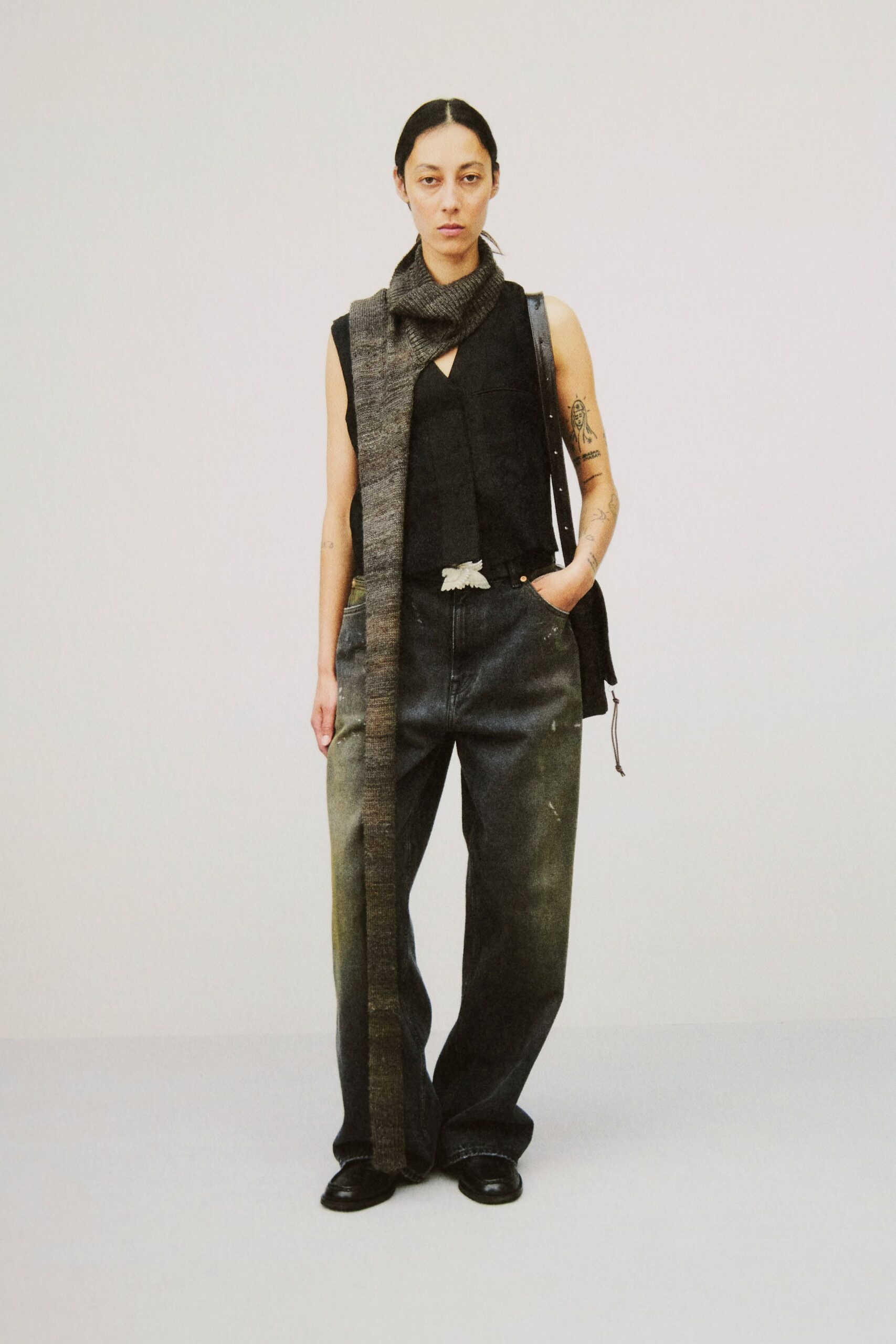 black relaxed top and pants