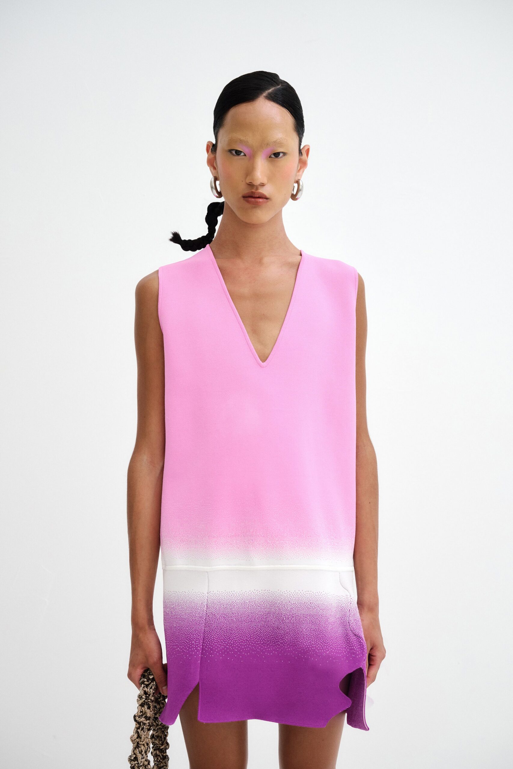 pink and purple ombre sleeveless dress