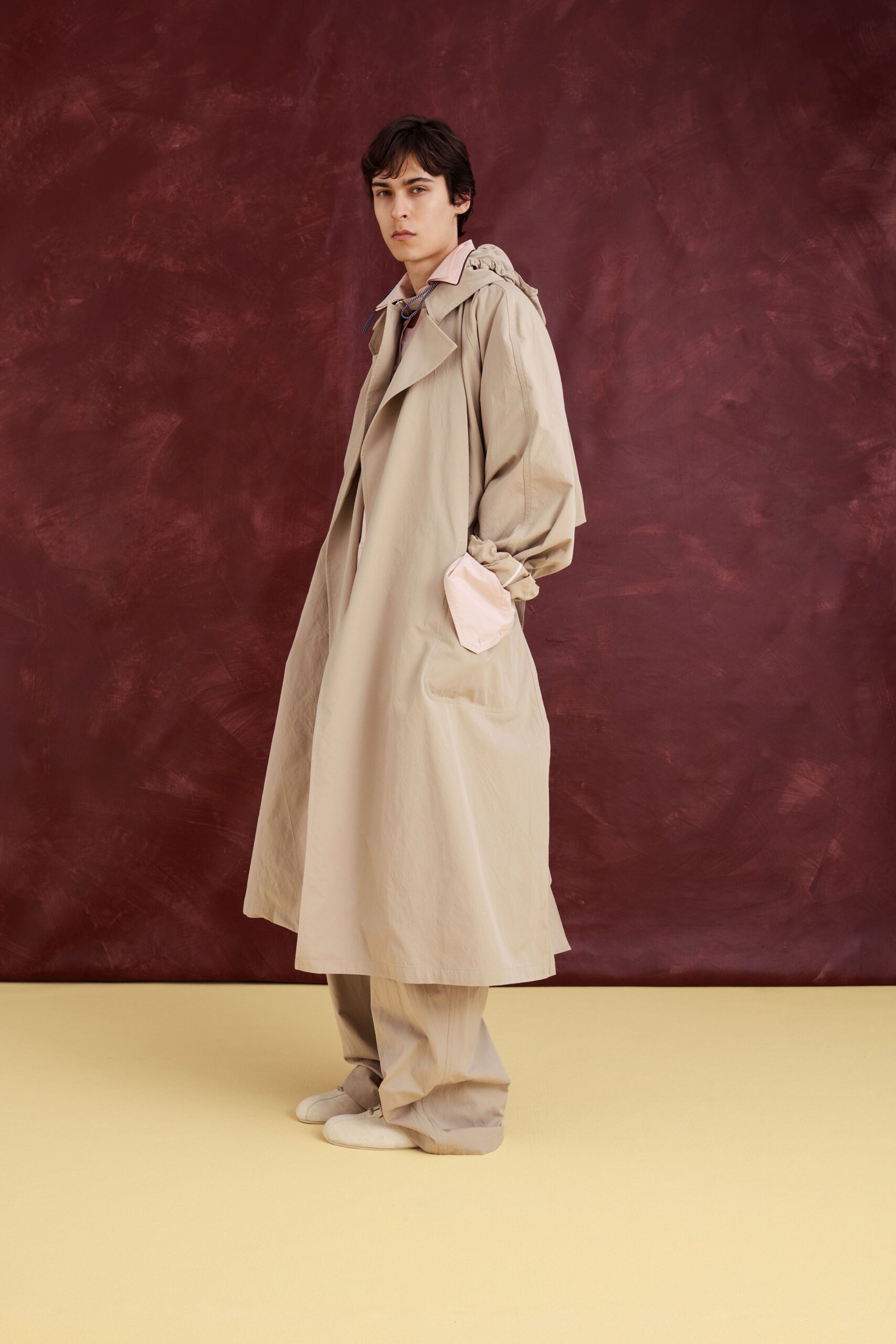 beige oversized trench coat