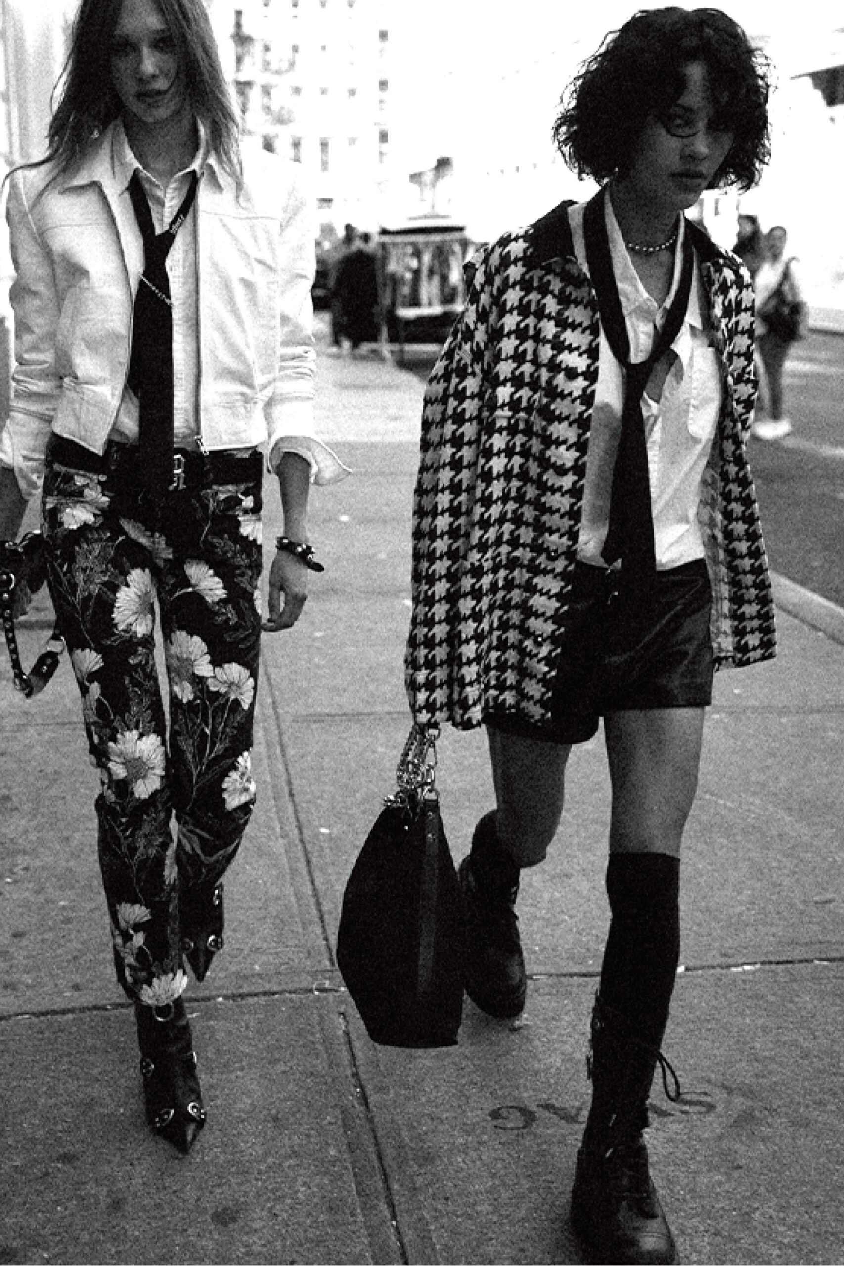 checked jacket with flared pants