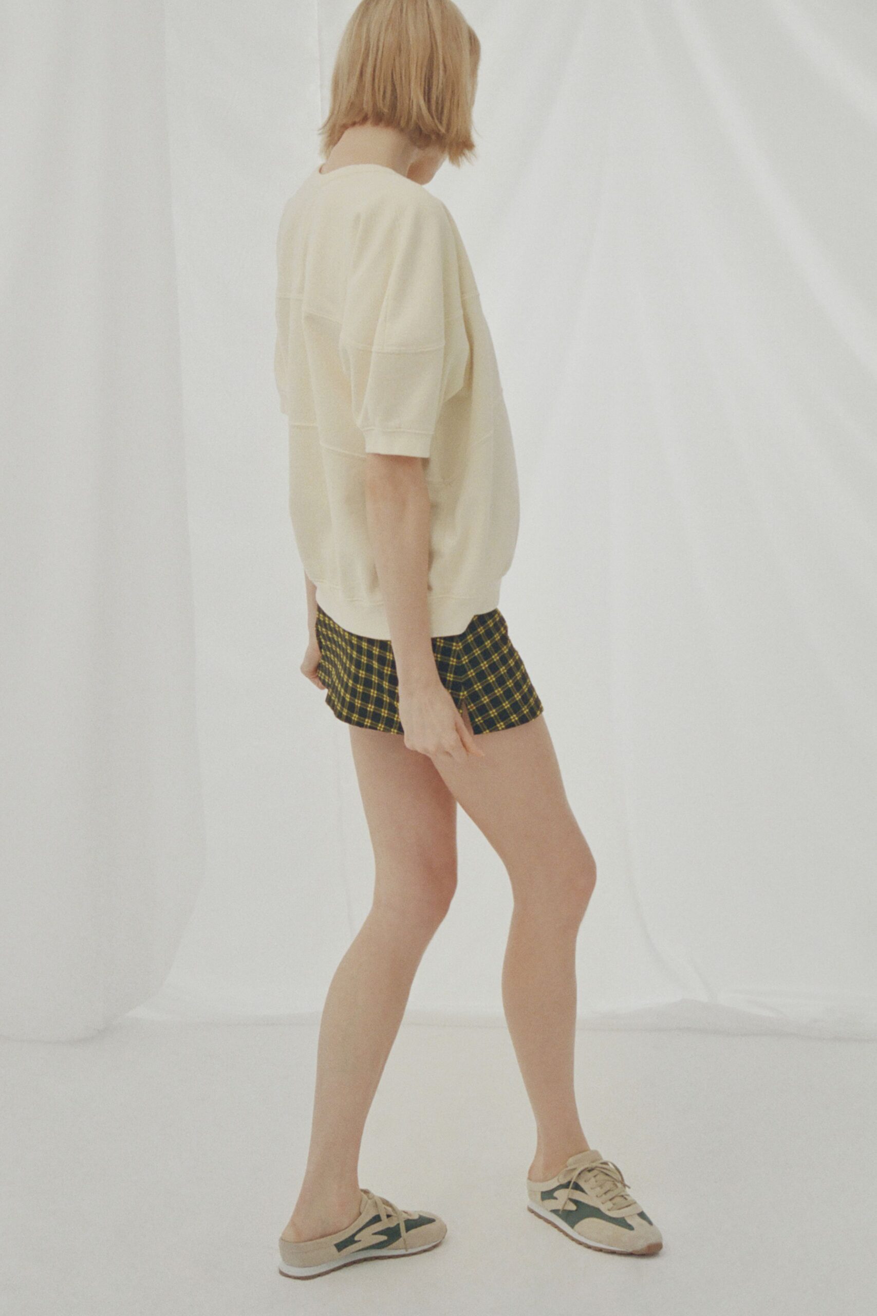 beige cotton sneakers