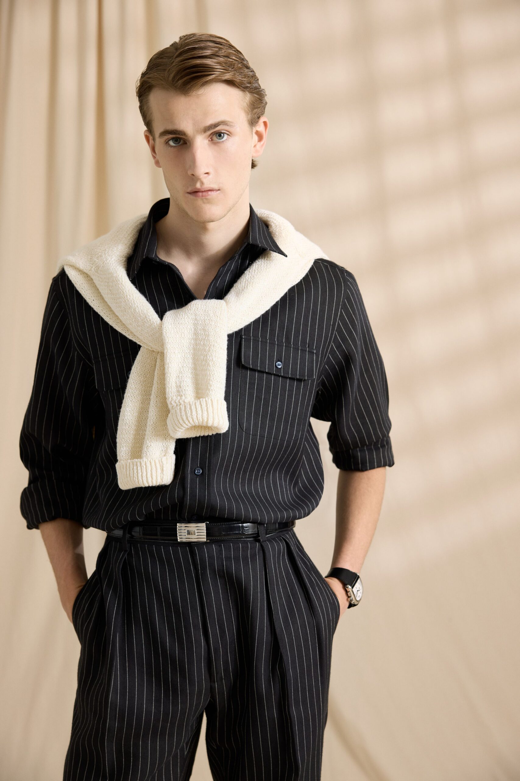 black striped shirt and pants