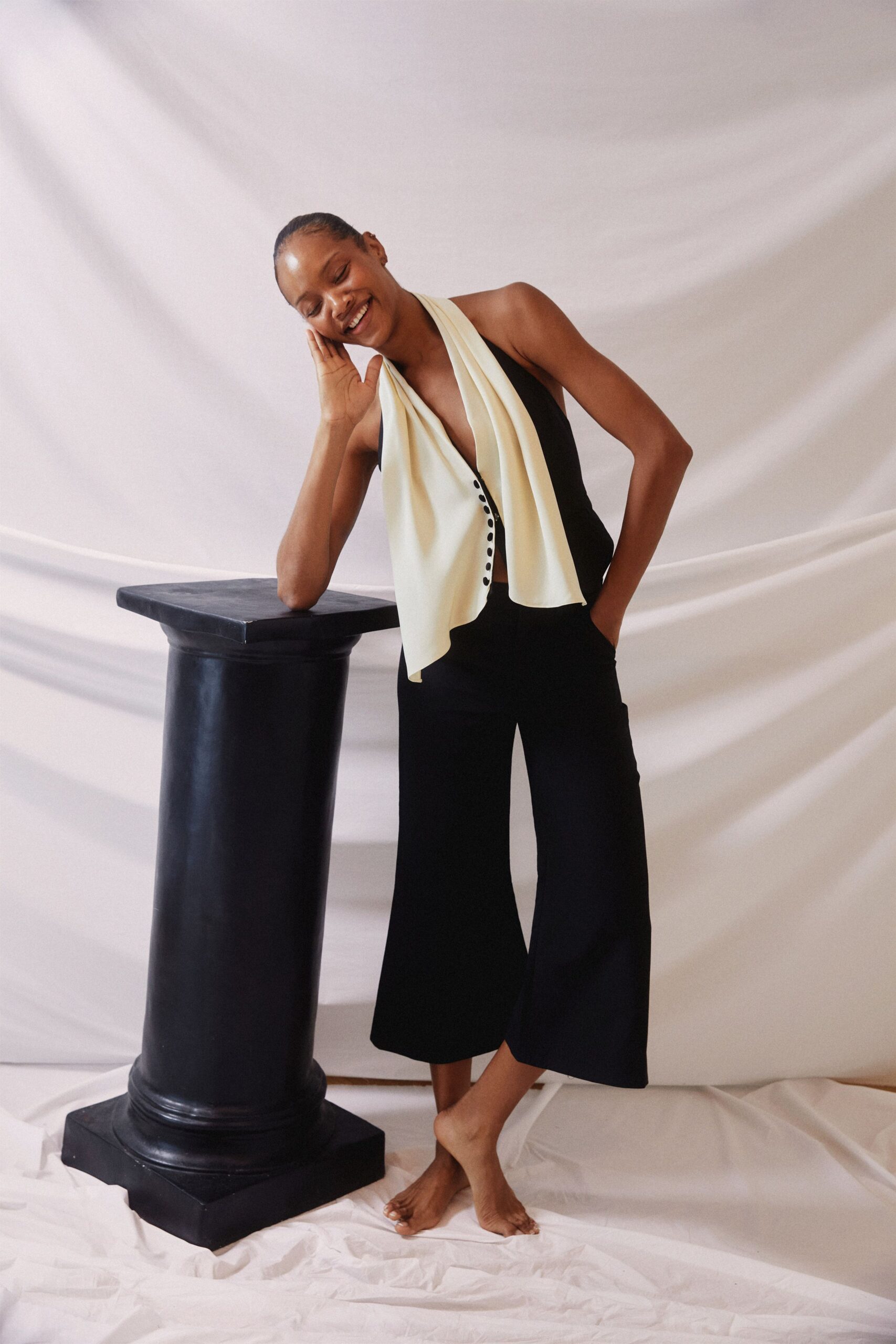 beige silk scarf
