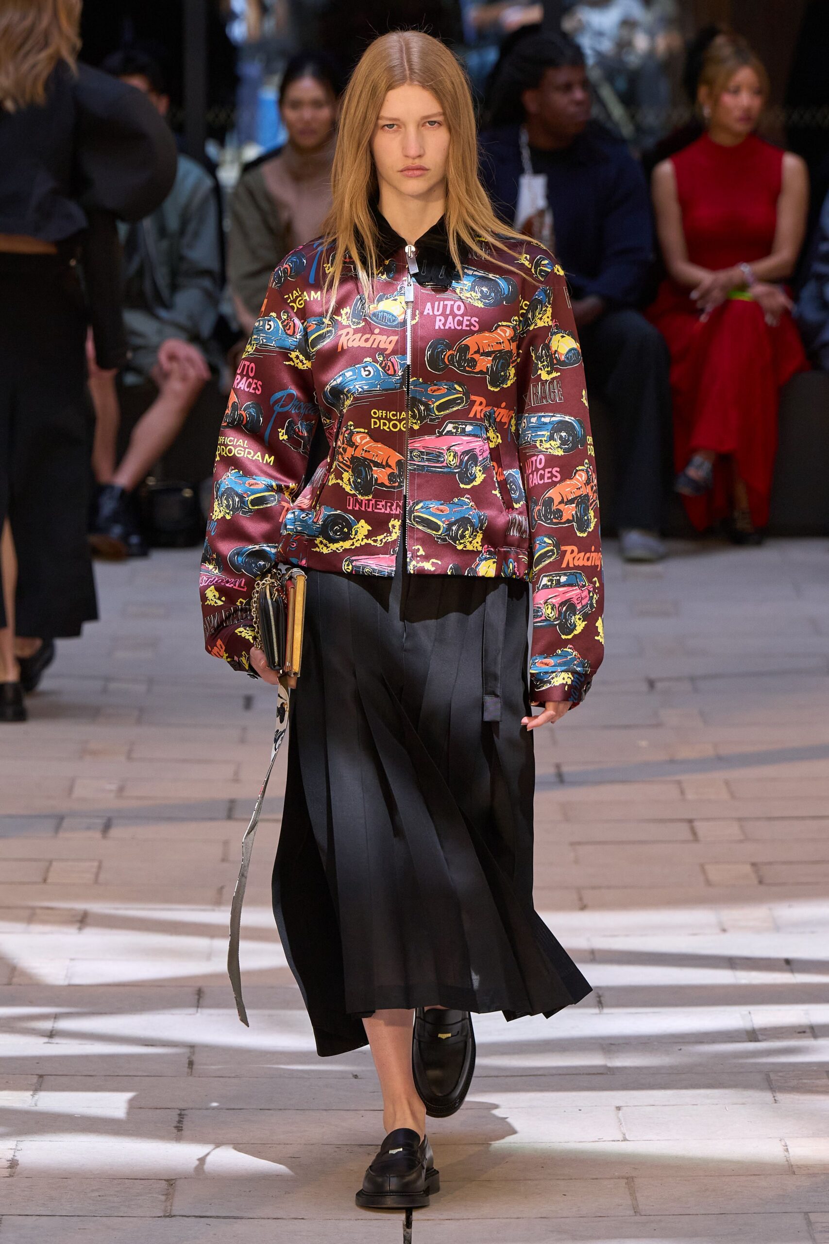 multi silk long-sleeve collared relaxed printed jacket